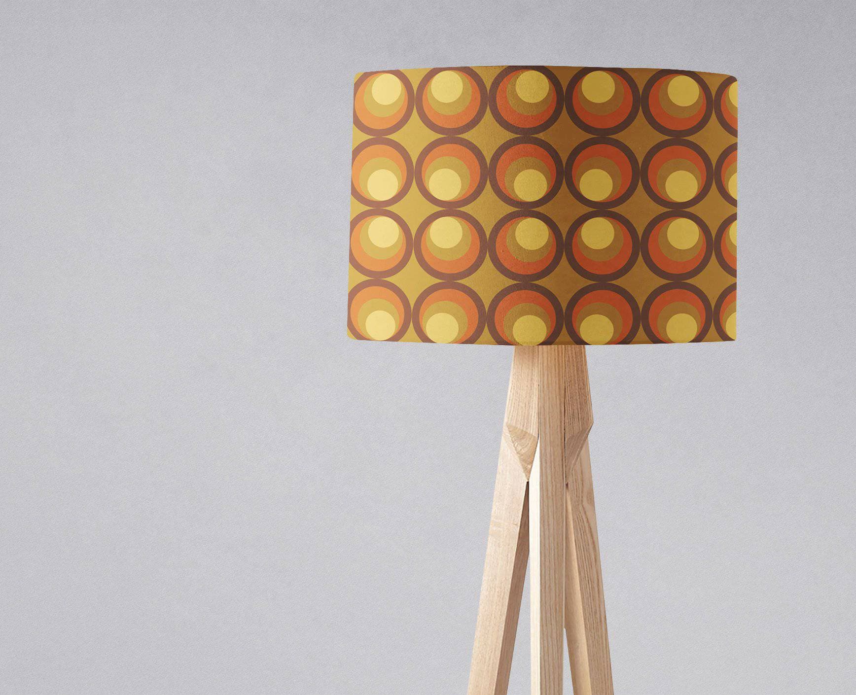 Brown and Orange Retro 1970s Lampshade for Ceiling or Table Lamp