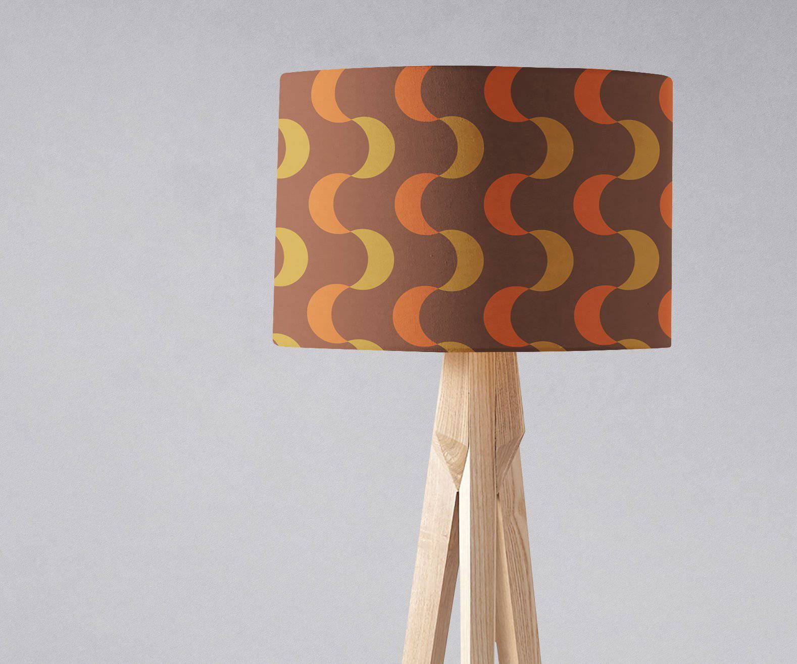Brown and Orange Retro 1970s Lampshade for Ceiling or Table Lamps