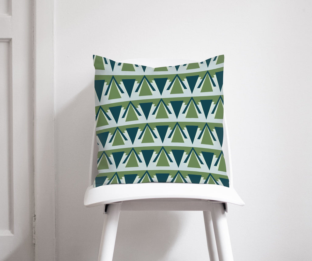 Green and Grey Art Deco Throw Pillow Cover
