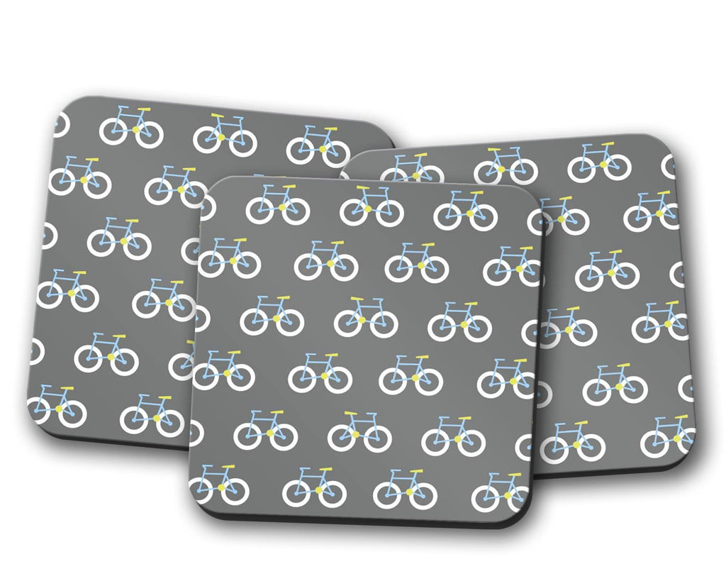 Grey Bicycle Coaster Set for Drinks and Table Decor