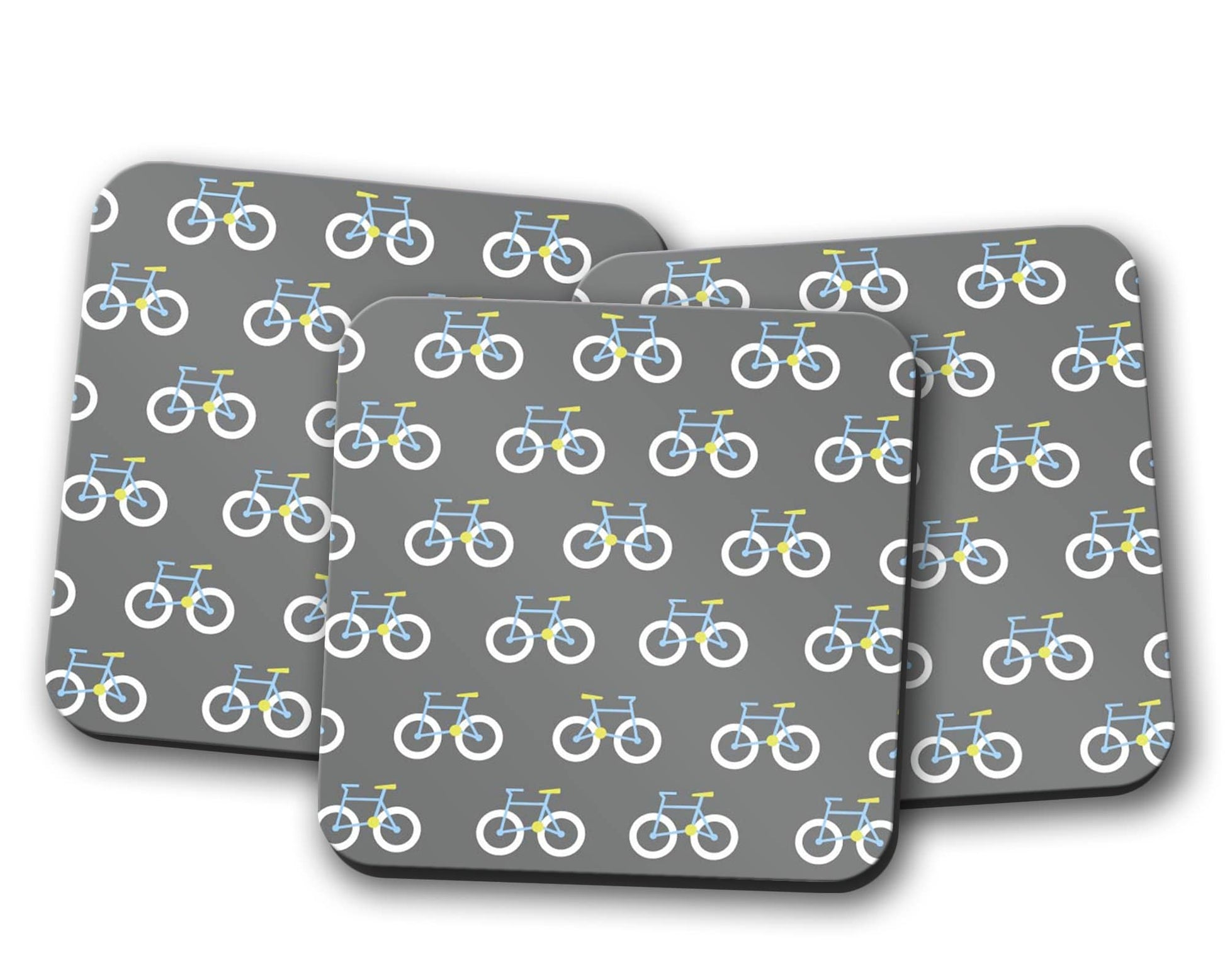 Grey Bicycle Coaster Set for Drinks and Table Decor