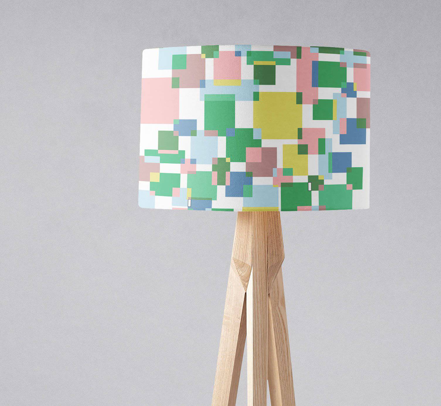 Green and Pink Colour Block Lampshade for Ceiling or Table Lamp
