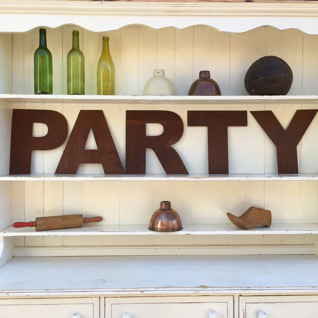 12 Inch Rusty Metal Letters A-Z 0-9