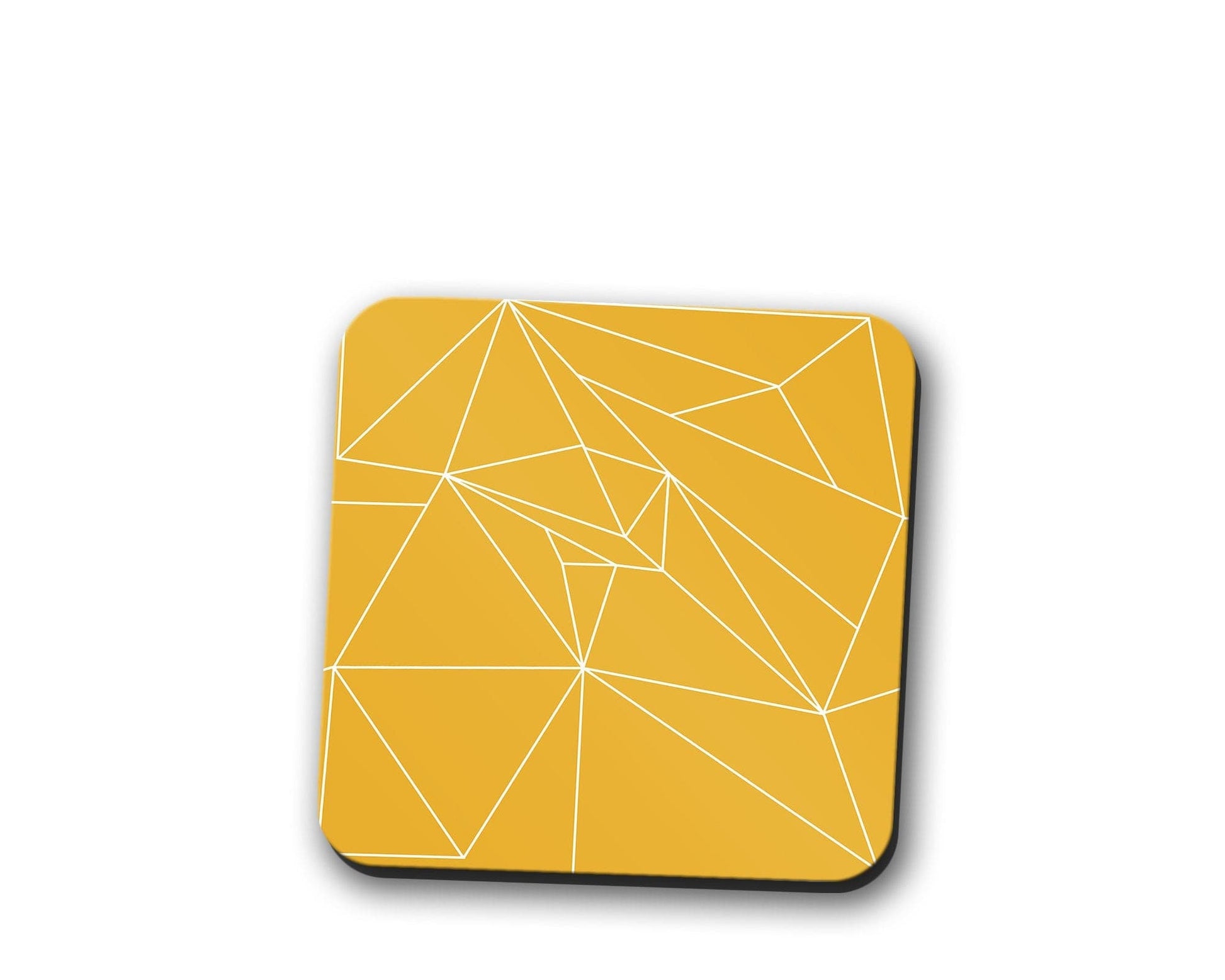 Yellow and White Geometric Coasters Set of 4