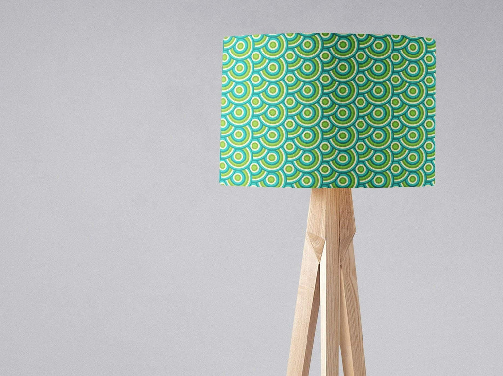 Green Retro Circles Lampshade for Table Ceiling or Floor Lamps