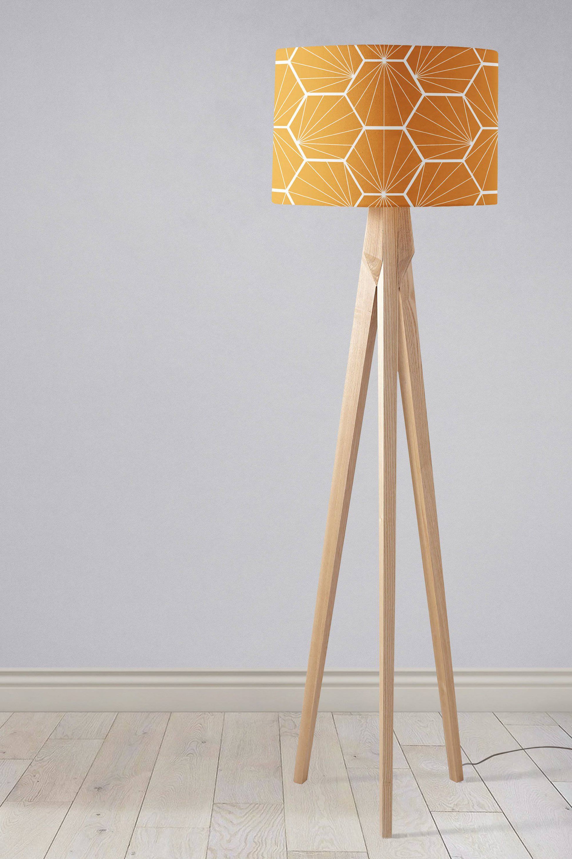 Butterscotch Yellow Geometric Hexagon Lampshade