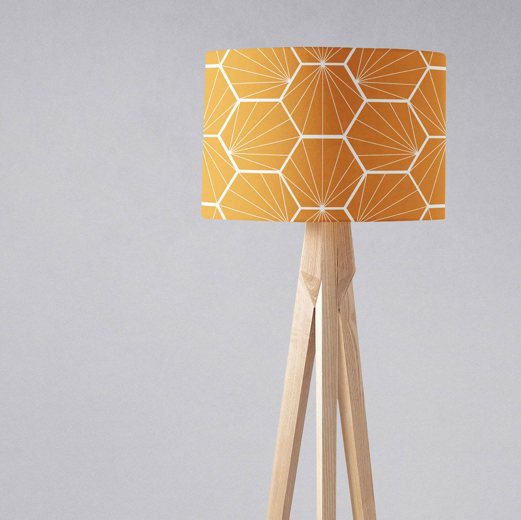 Butterscotch Yellow Geometric Hexagon Lampshade