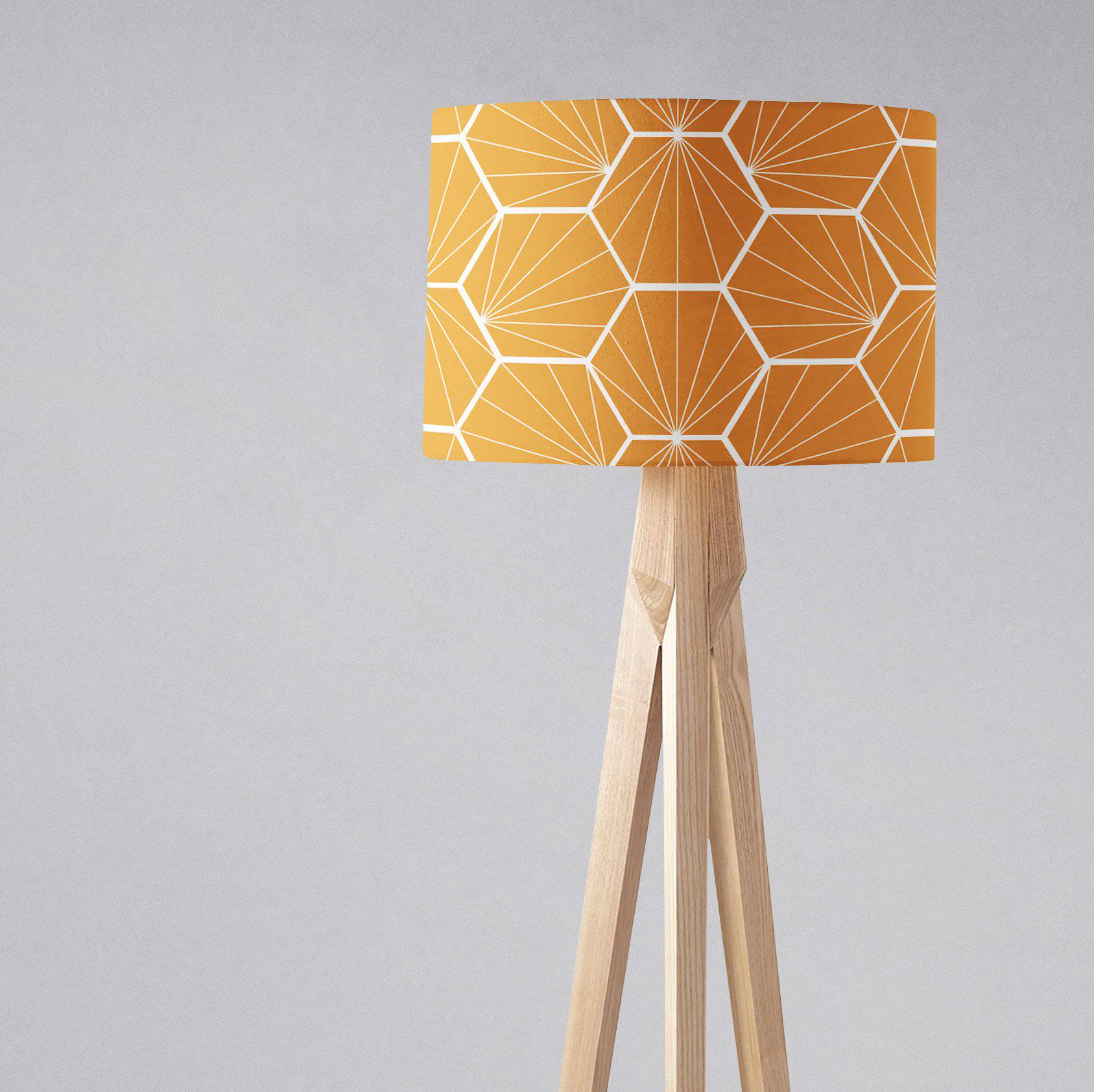 Butterscotch Yellow Geometric Hexagon Lampshade
