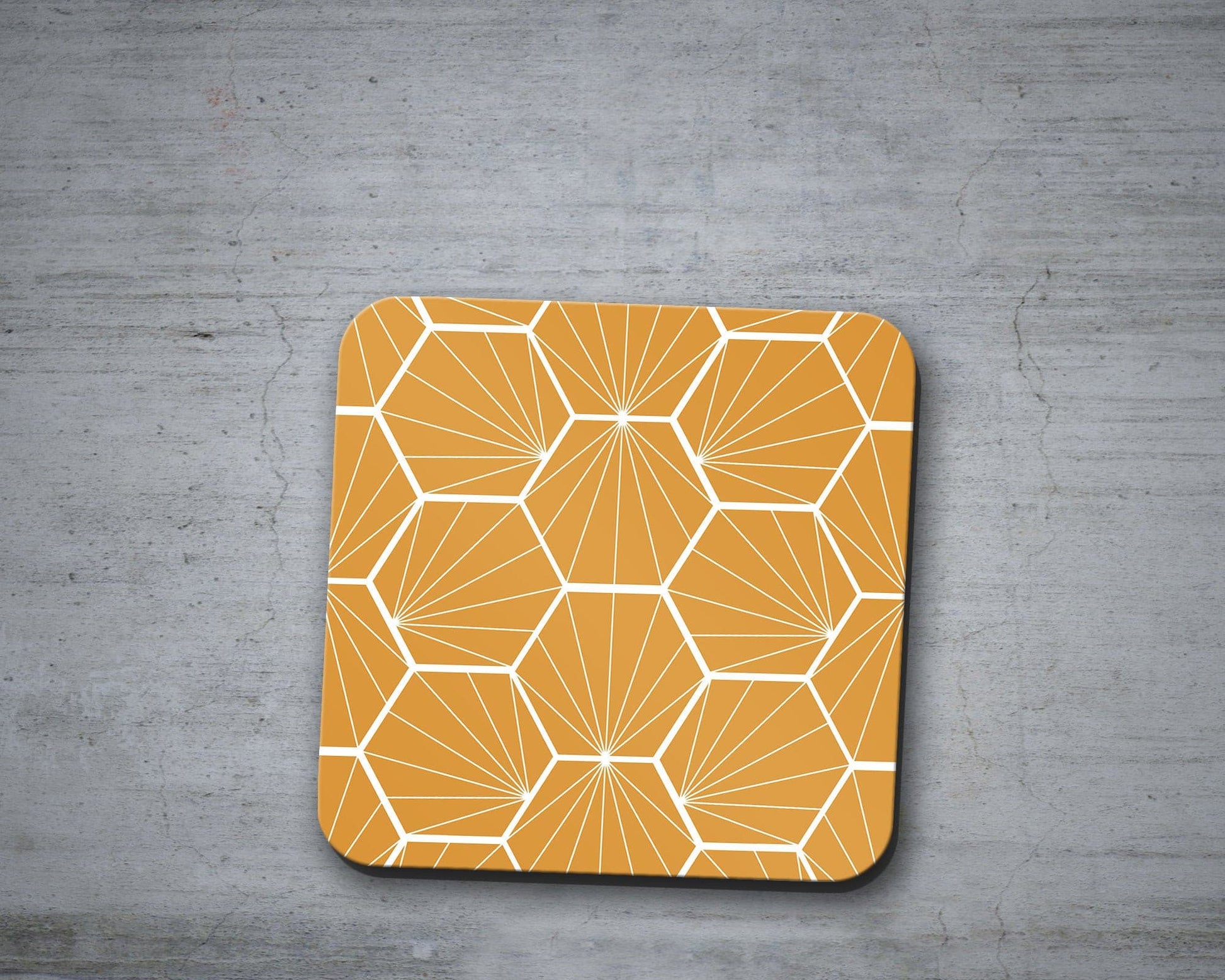 Butterscotch and White Hexagon Coasters Set of 4