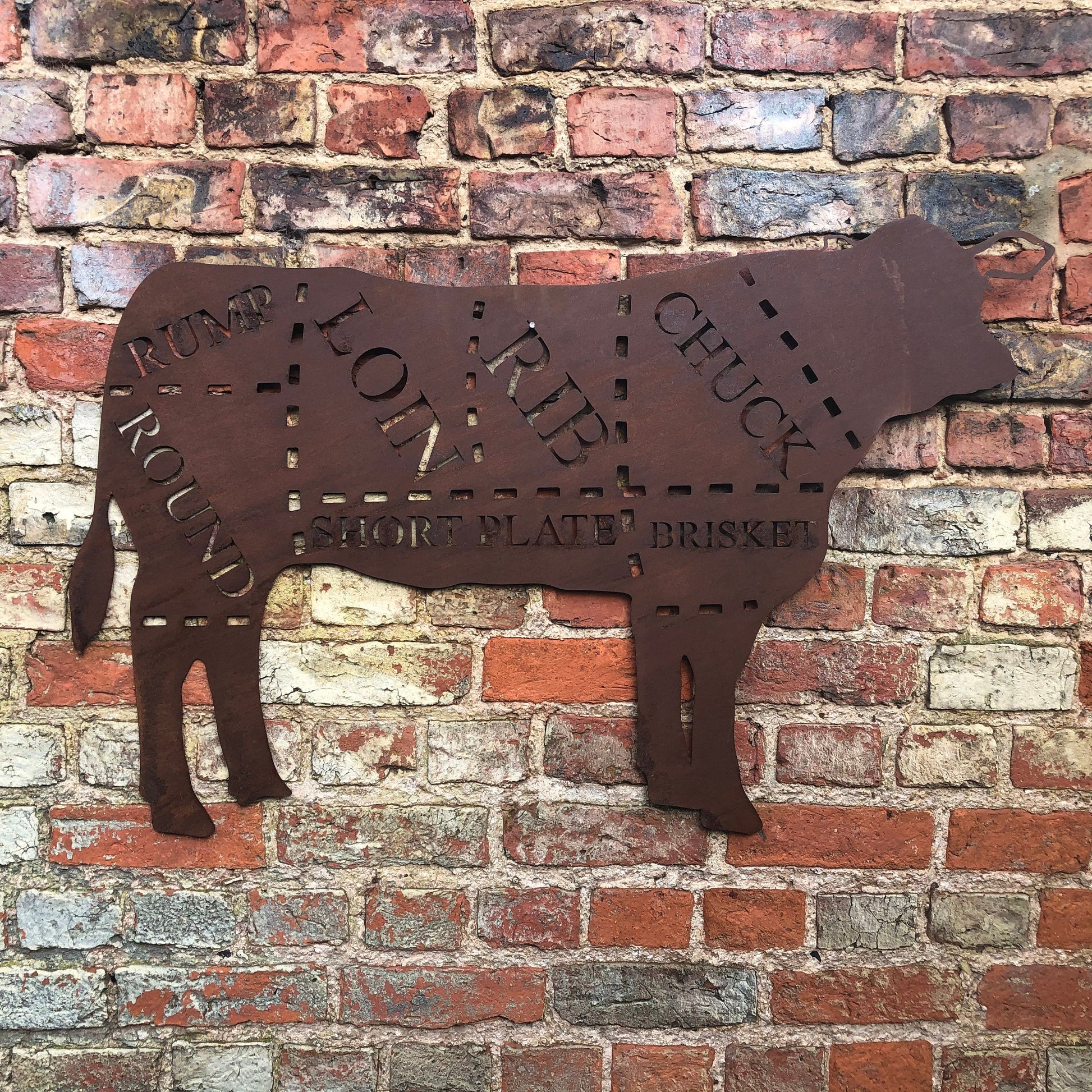Butchers Cow Wall Sign Metal Art