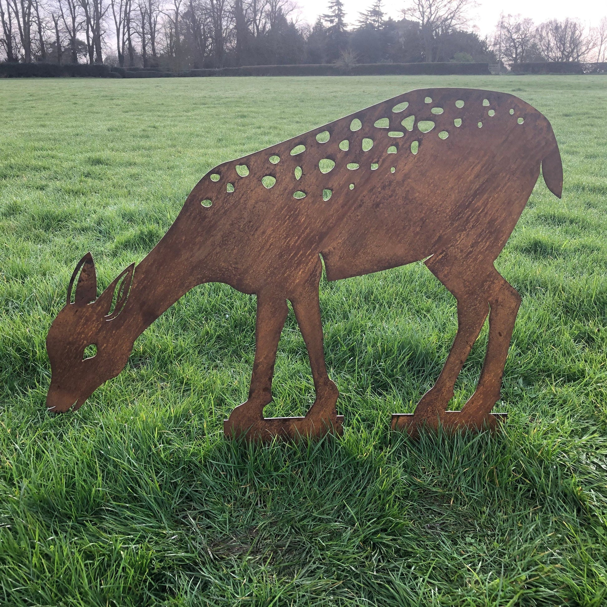 Rusty Metal Deer Garden Statue