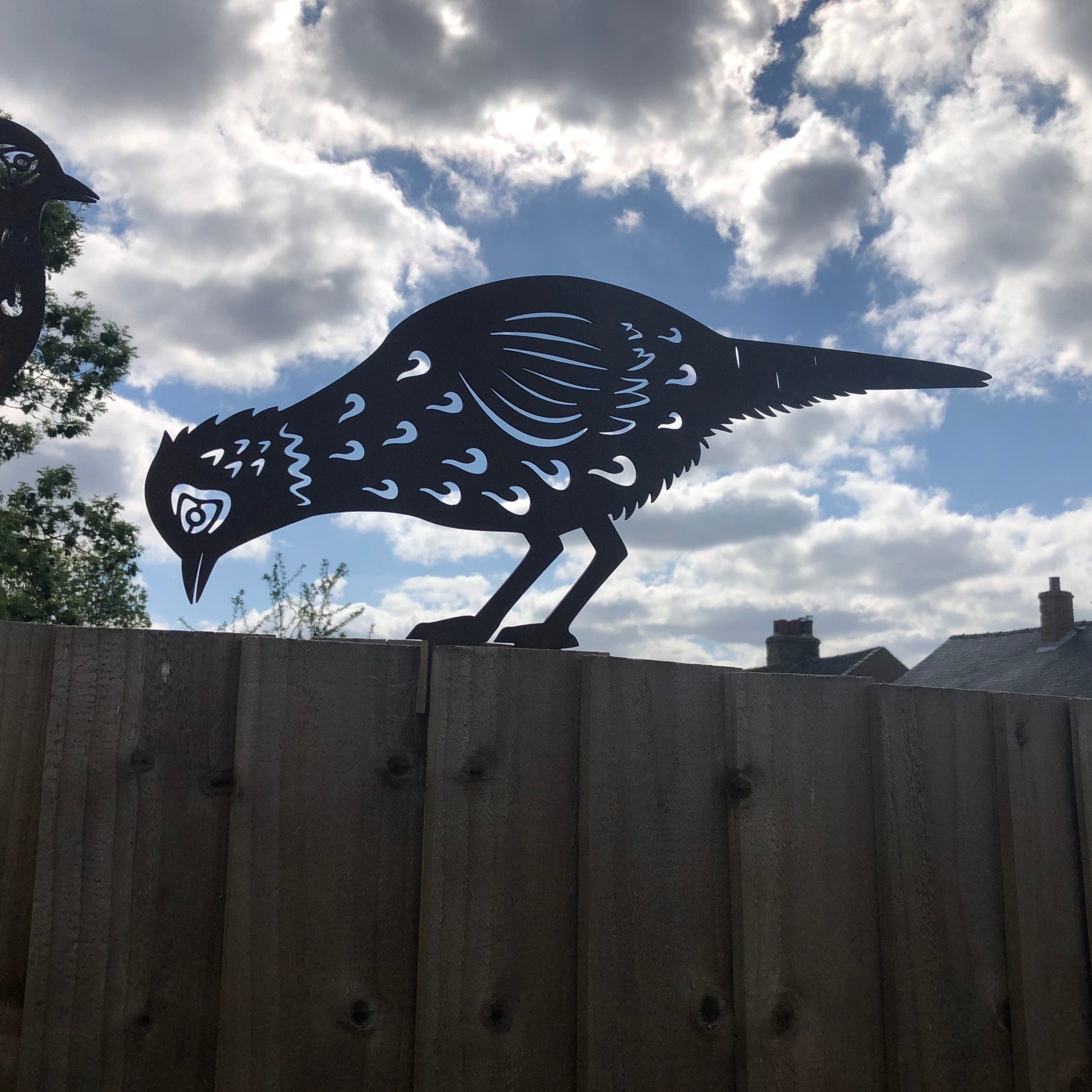 Pair of Rusty Metal Pheasants Garden Sculptures