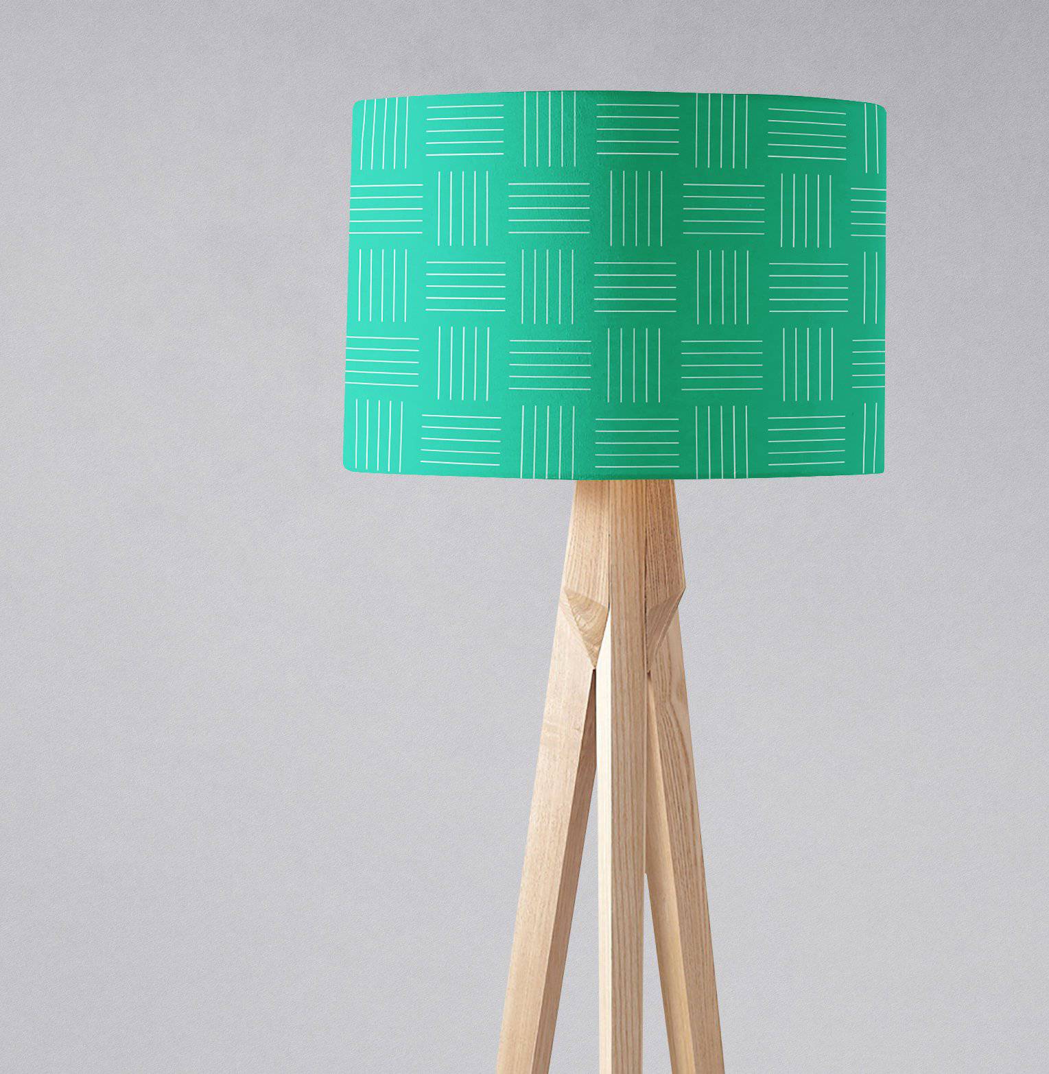 Green and White Geometric Lampshade for Ceiling or Table