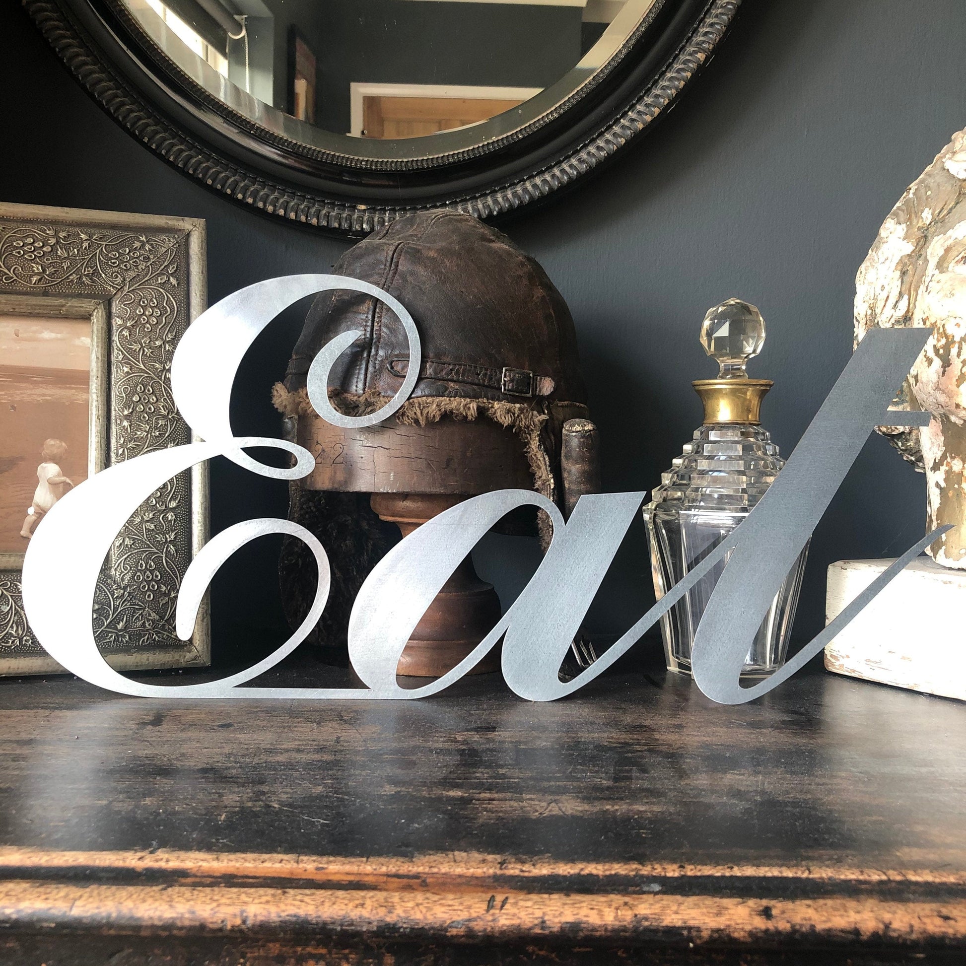 Galvanized Steel Eat Wall Sign