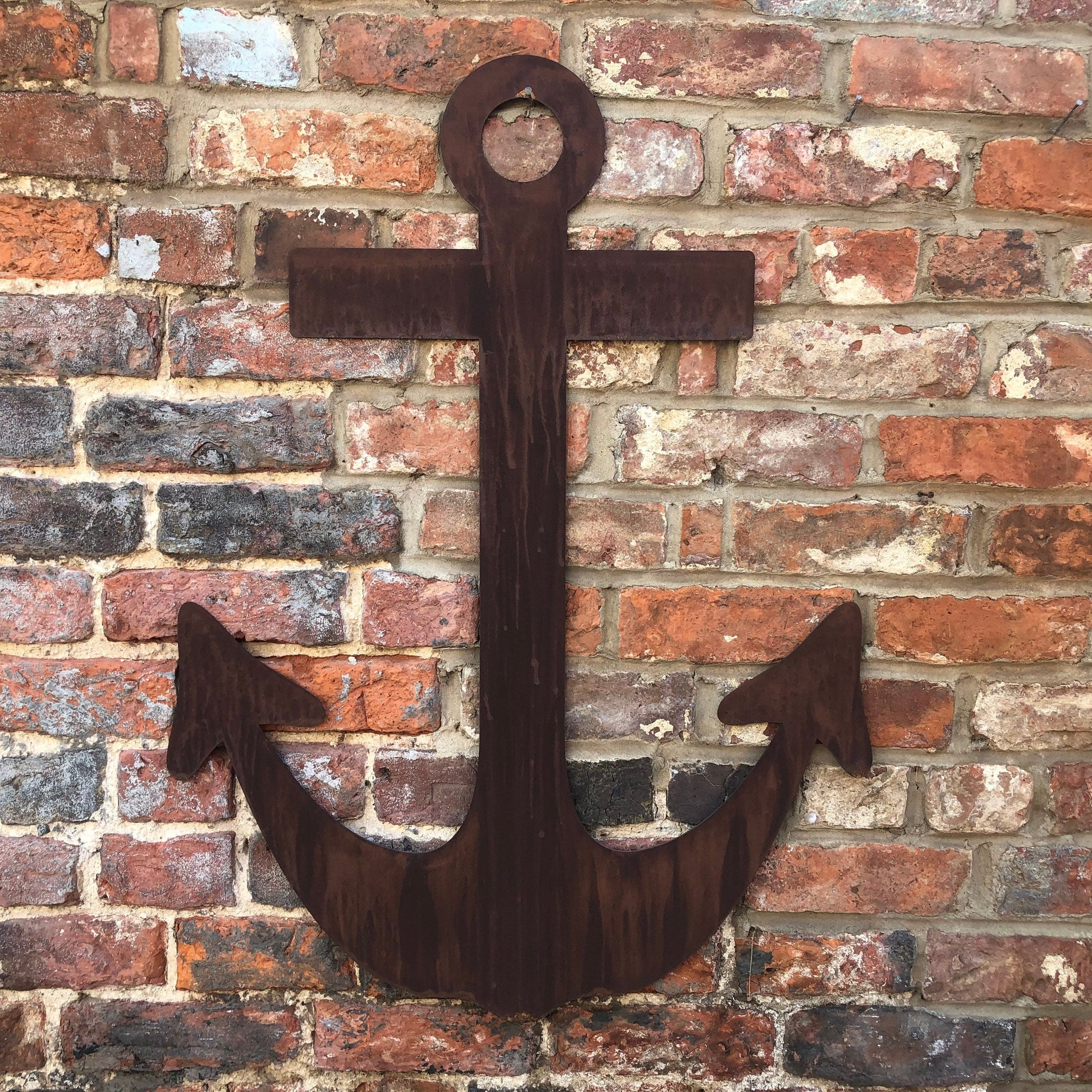 Large Rusty Metal Anchor Wall Decoration