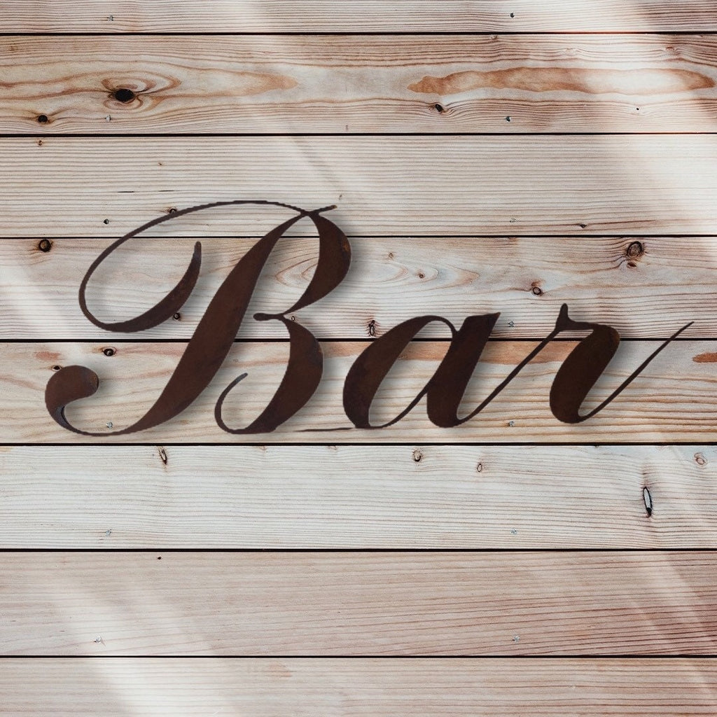 Rusty Metal Bar Sign for Home and Garden