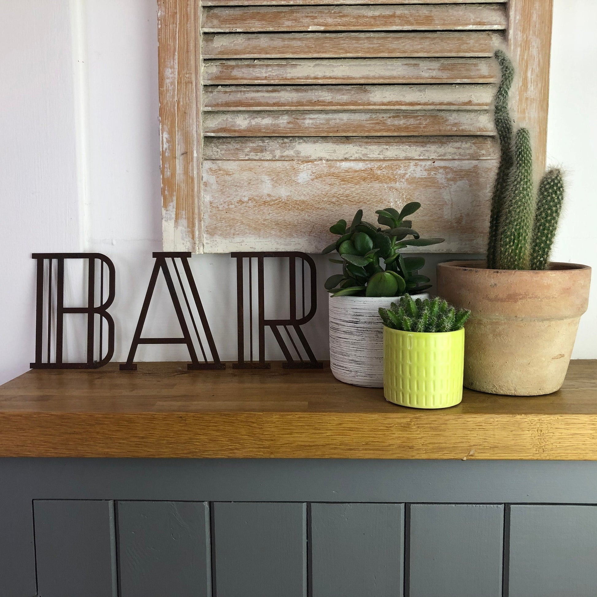 Rusty Metal Art Deco Lettering A-Z 0-9 in 5 inch or 12 inch