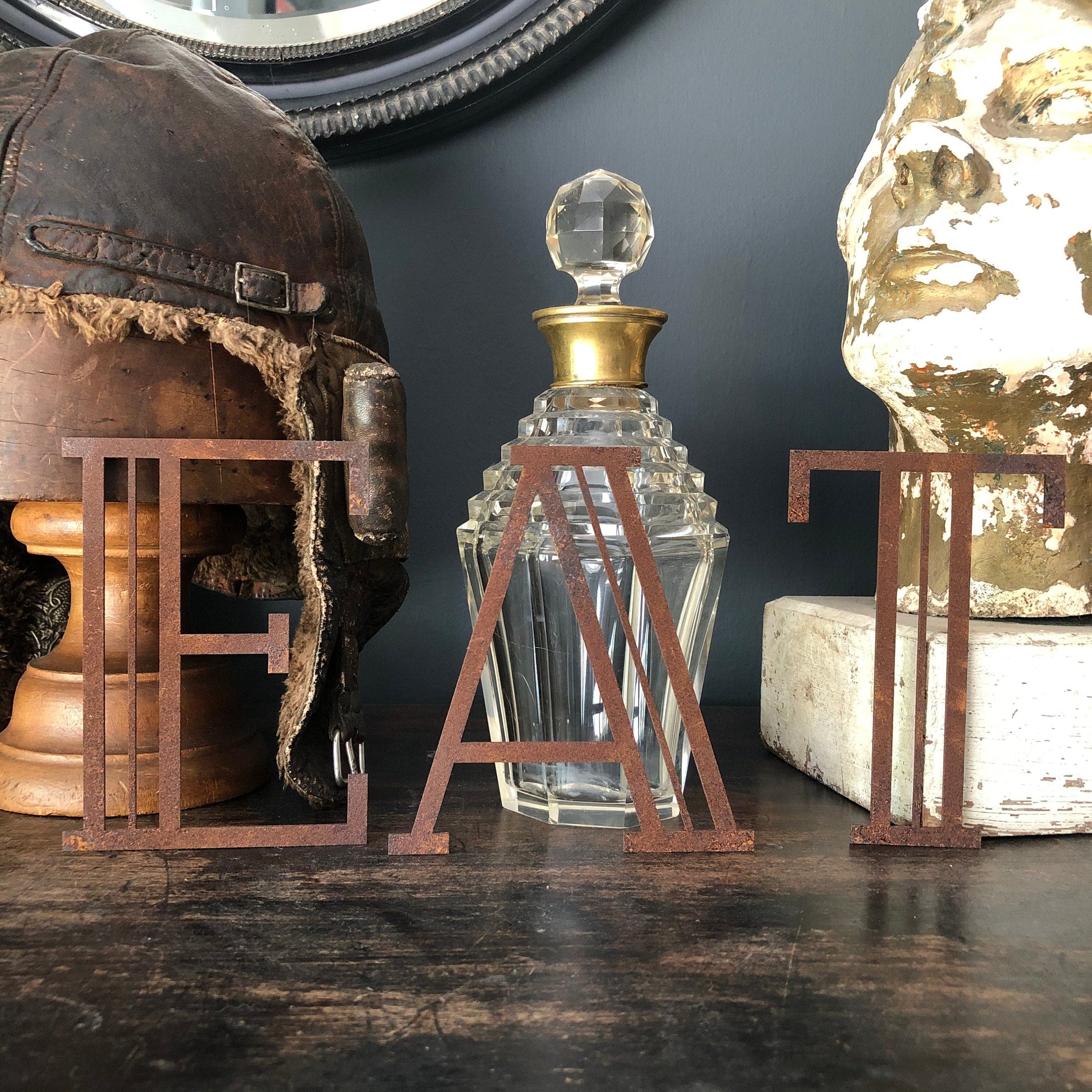 Rusty Metal Art Deco Lettering A-Z 0-9 in 5 inch or 12 inch