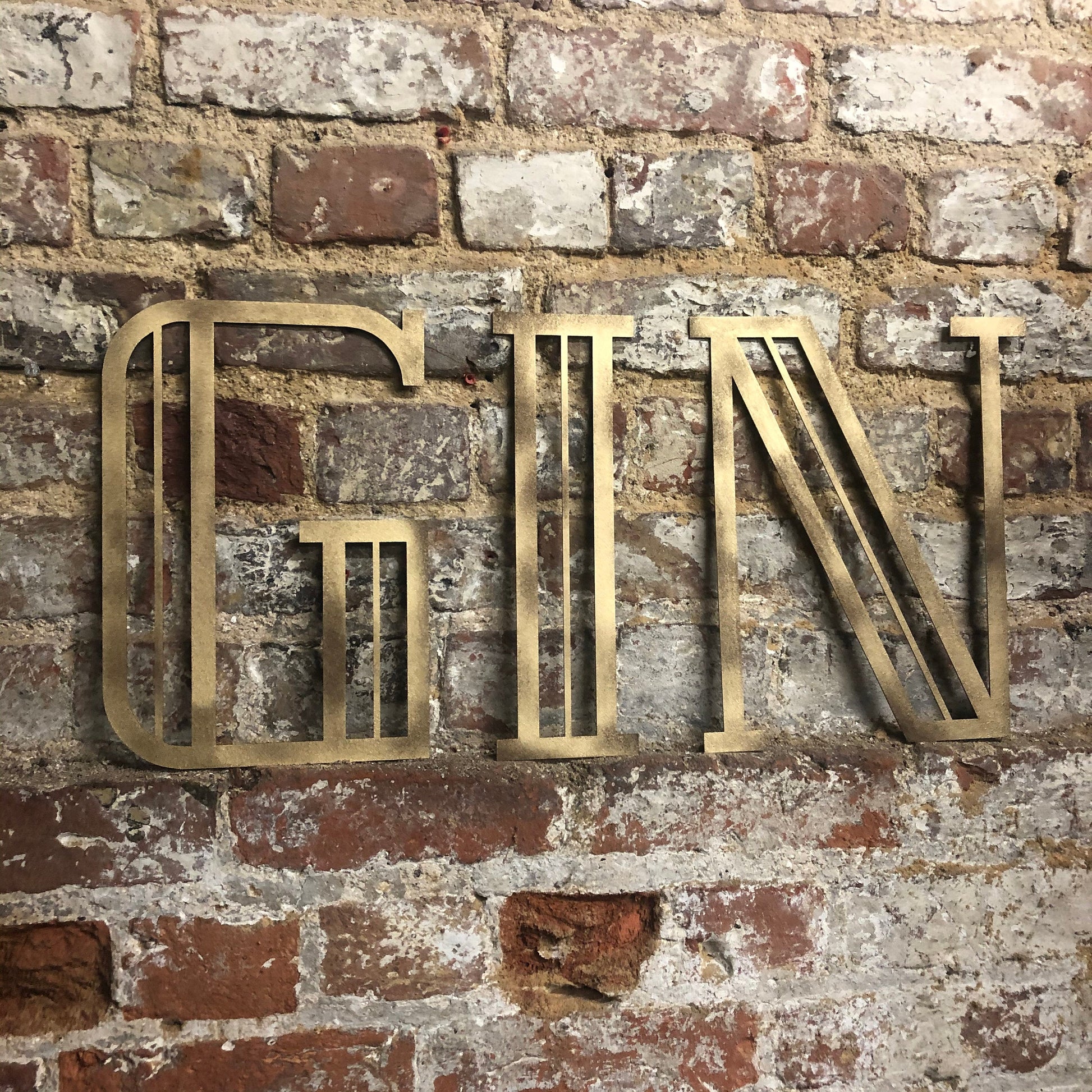 Gold Distressed Art Deco Metal Letters and Numbers 5 inch or 12 inch