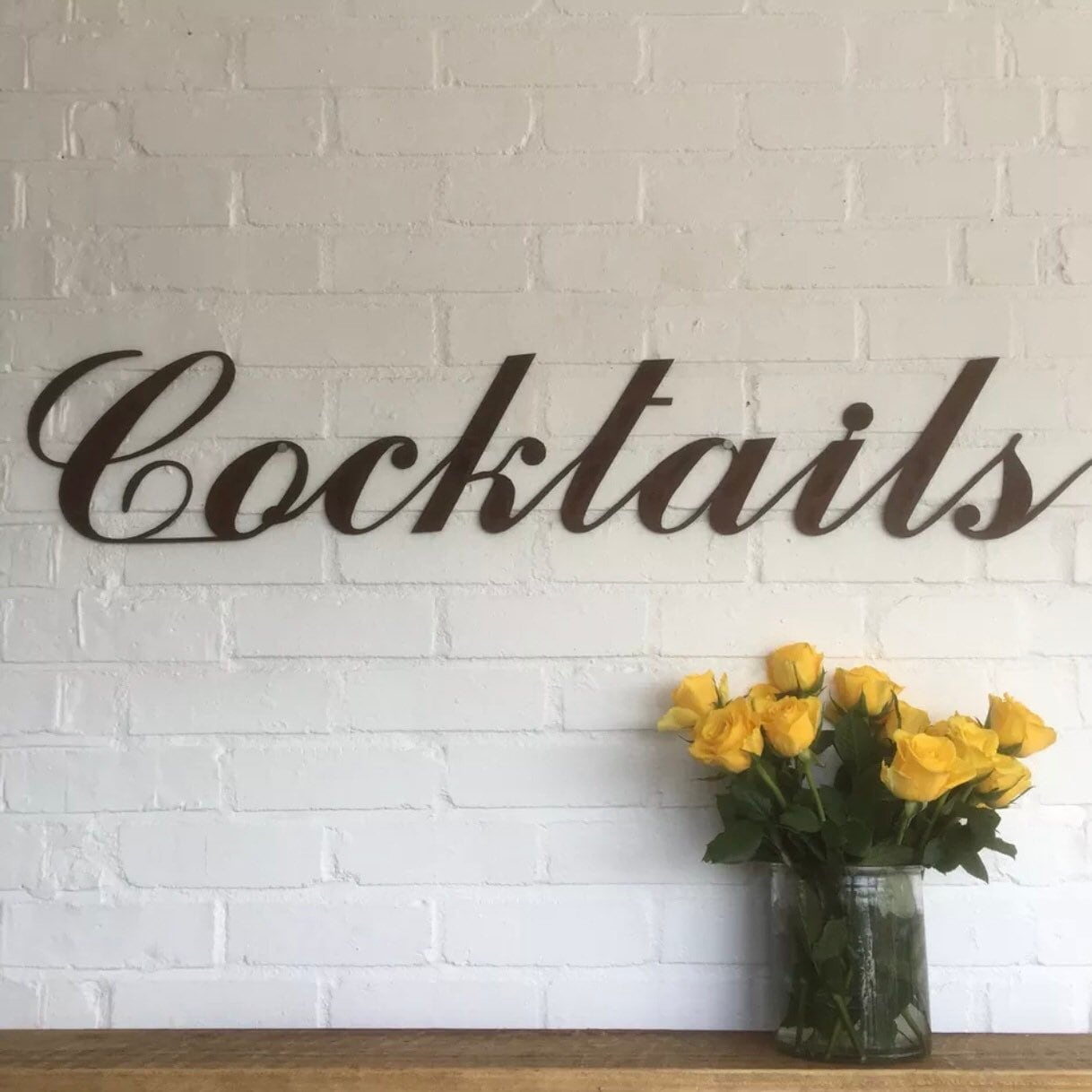 Rusty Metal Cocktails Sign for Home and Garden