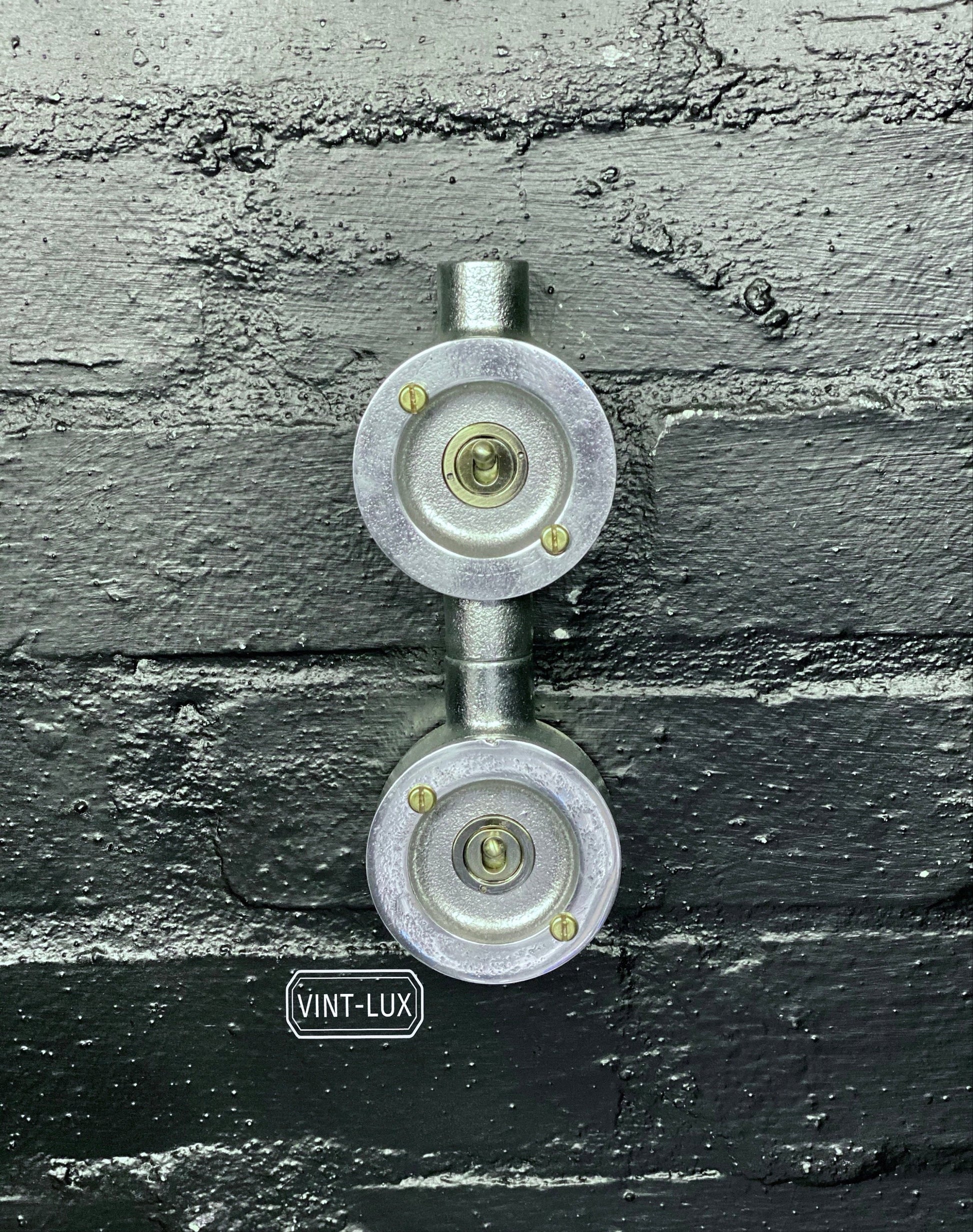 Double Gang 2 Way Industrial Vintage Cast Metal Light Switch