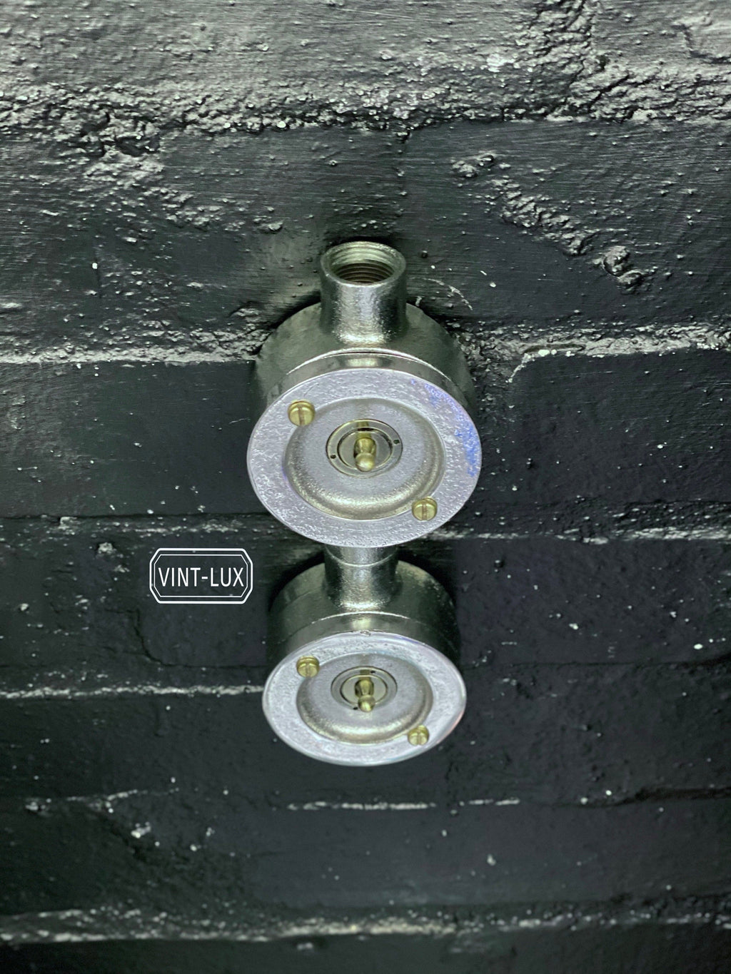 Double Gang 2 Way Industrial Vintage Cast Metal Light Switch