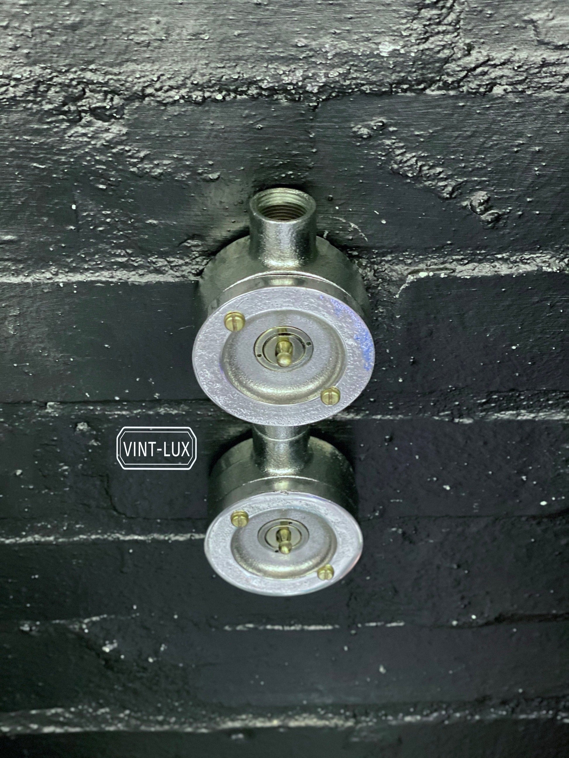 Double Gang 2 Way Industrial Vintage Cast Metal Light Switch