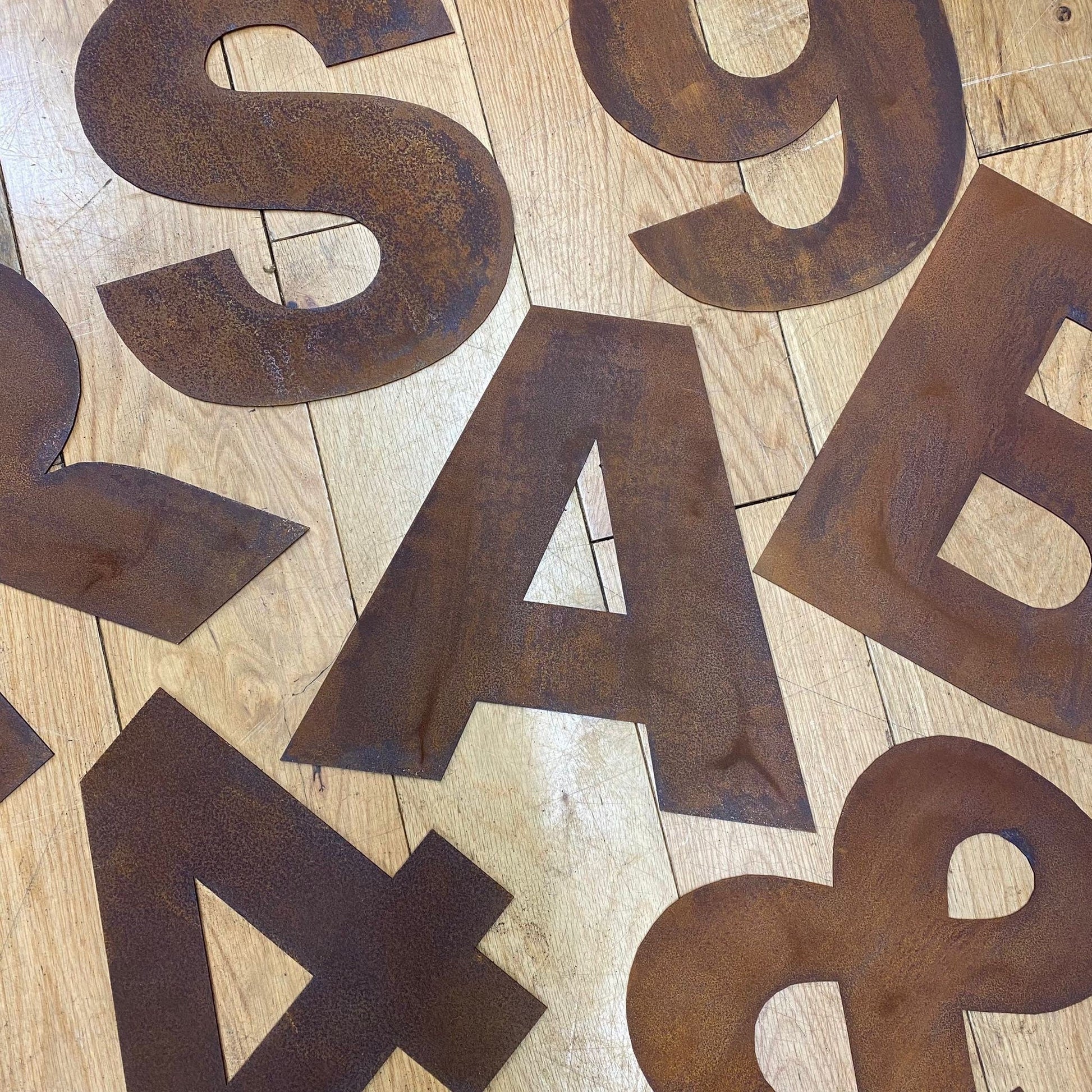 12 Inch Rusty Metal Letters A-Z 0-9