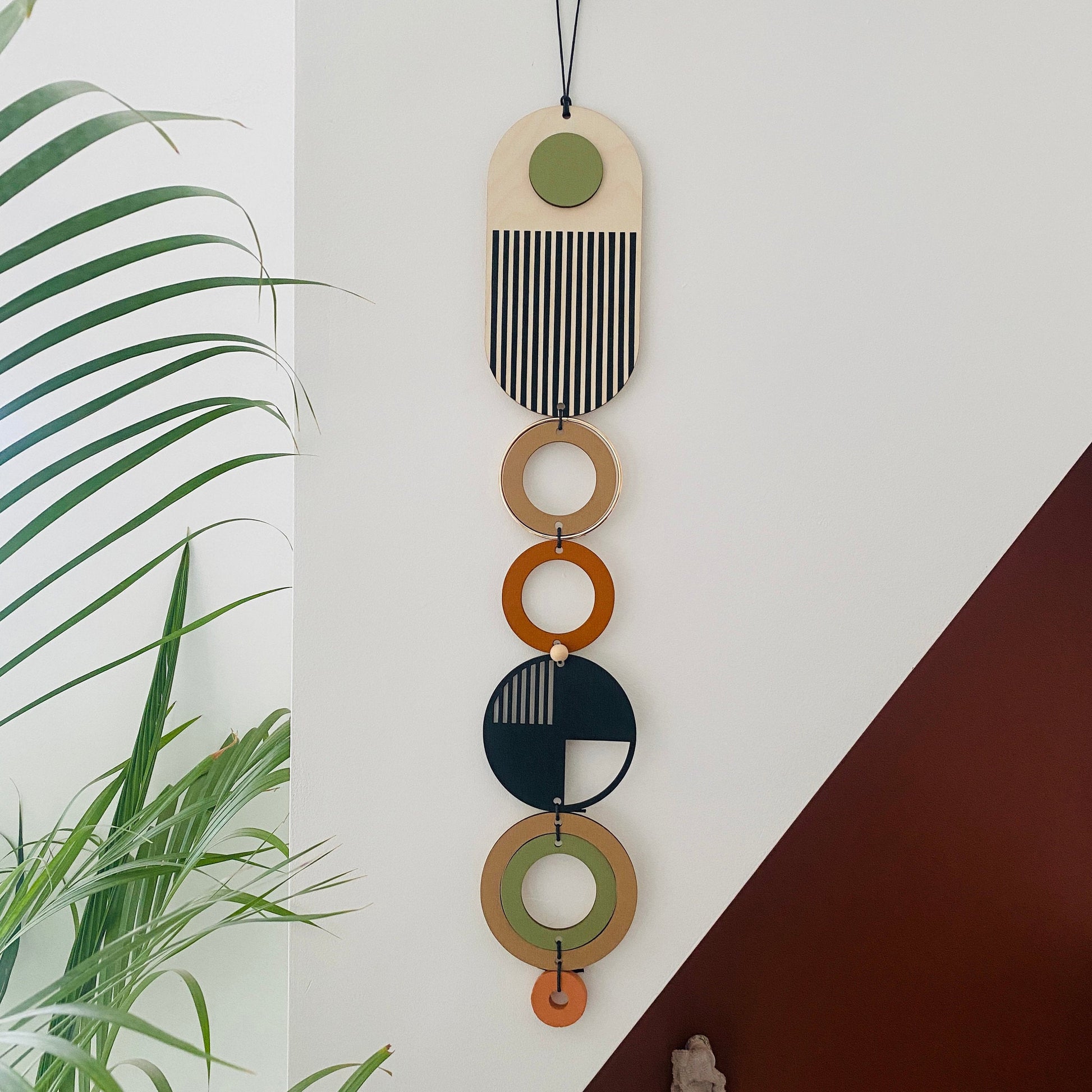 Medium Lines Modern Art Wood Wall Hanging in Nine Colours