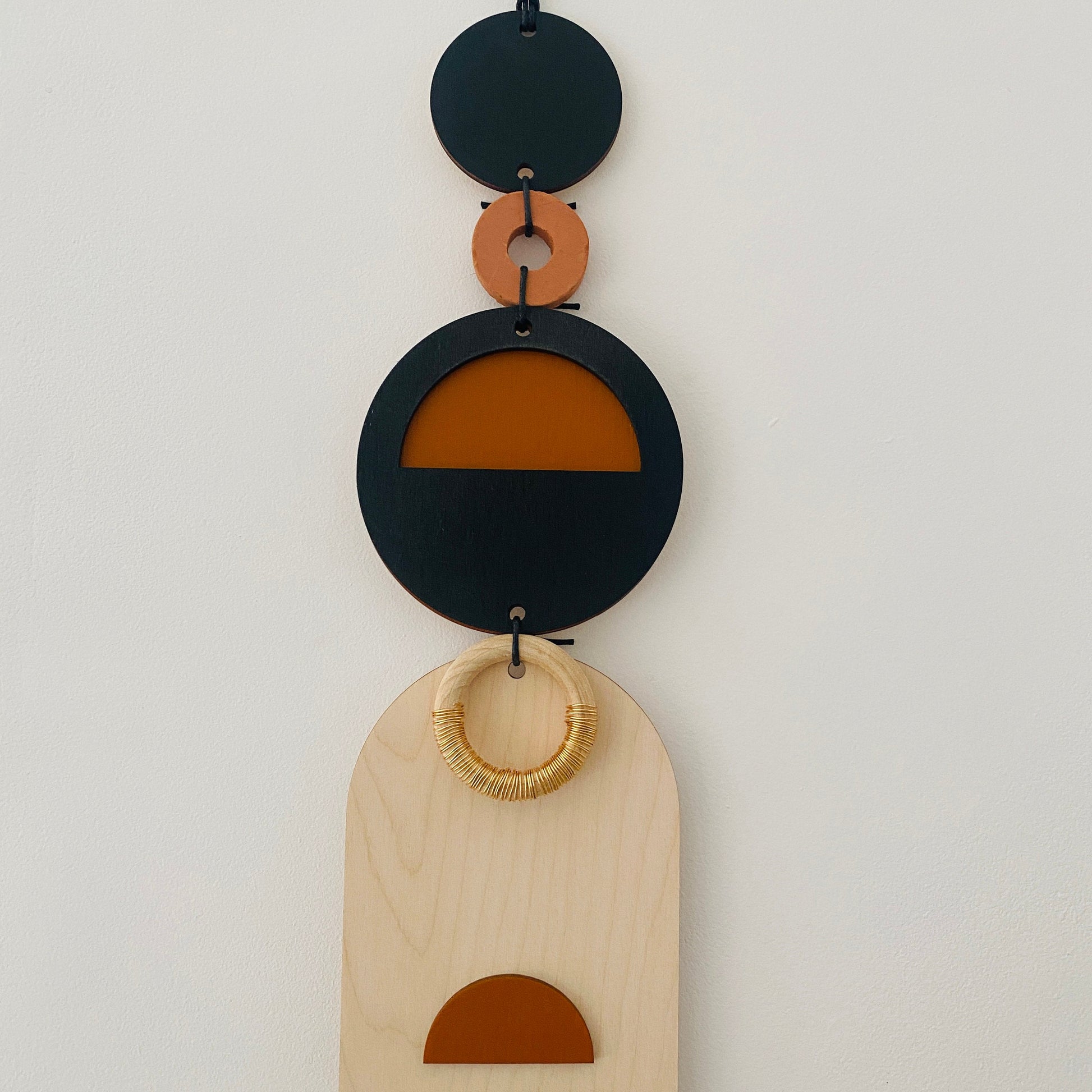 Modern Geometric Wall Art Handmade Wood Tapestry