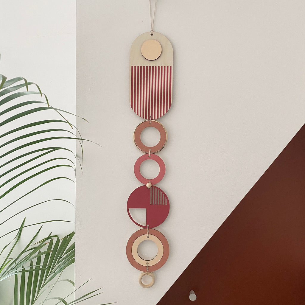 Medium Lines Modern Art Wood Wall Hanging in Nine Colours