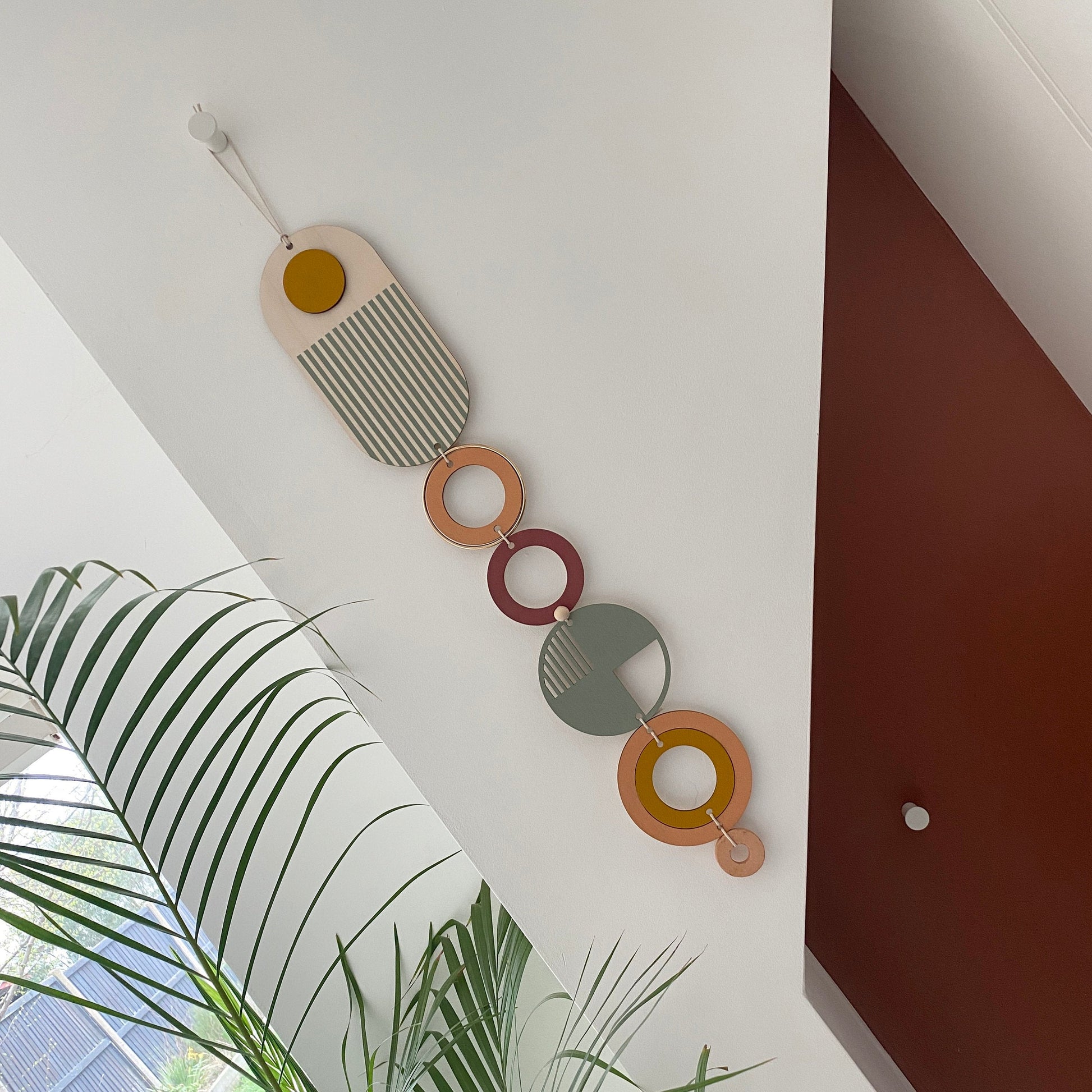 Muted Geometric Wall Art Modern Minimal Home Decor Slim Line Hanging