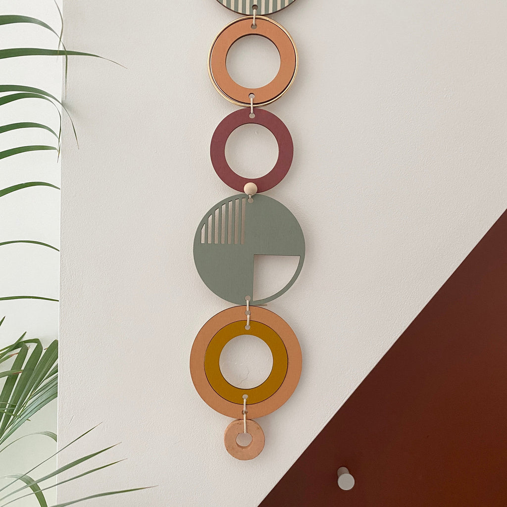 Muted Geometric Wall Art Modern Minimal Home Decor Slim Line Hanging