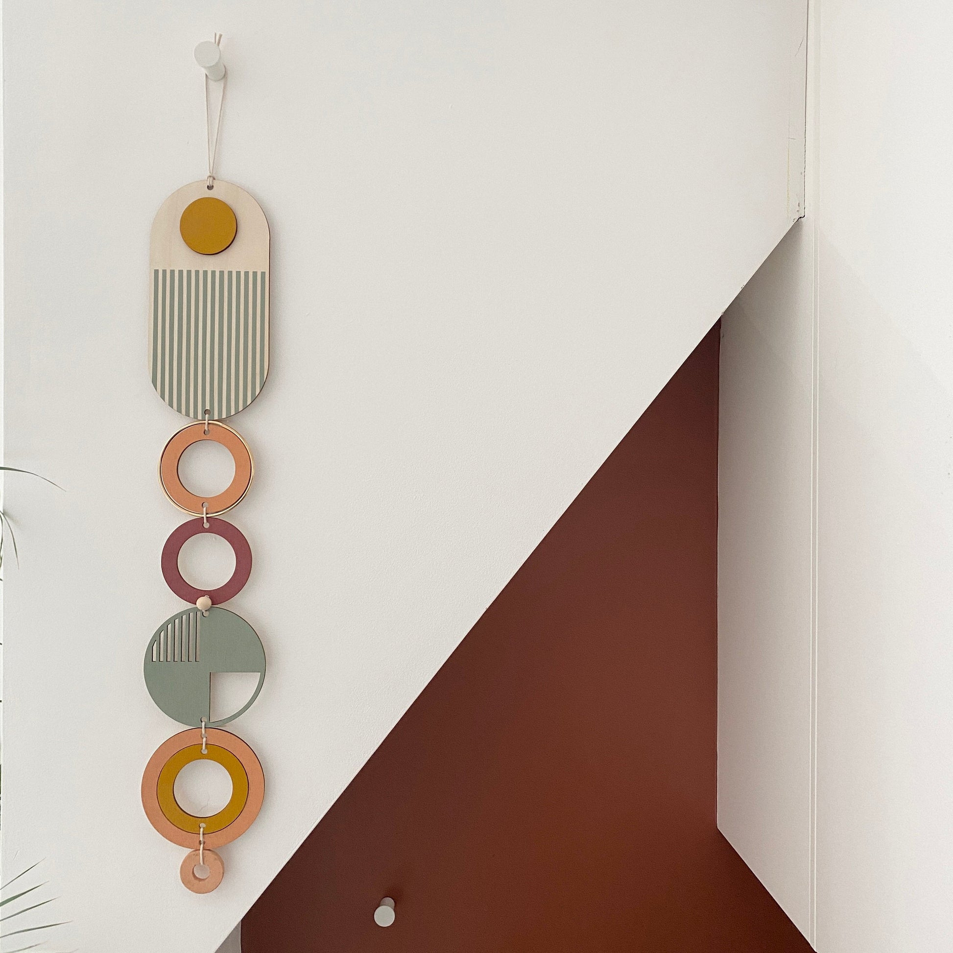 Muted Geometric Wall Art Modern Minimal Home Decor Slim Line Hanging