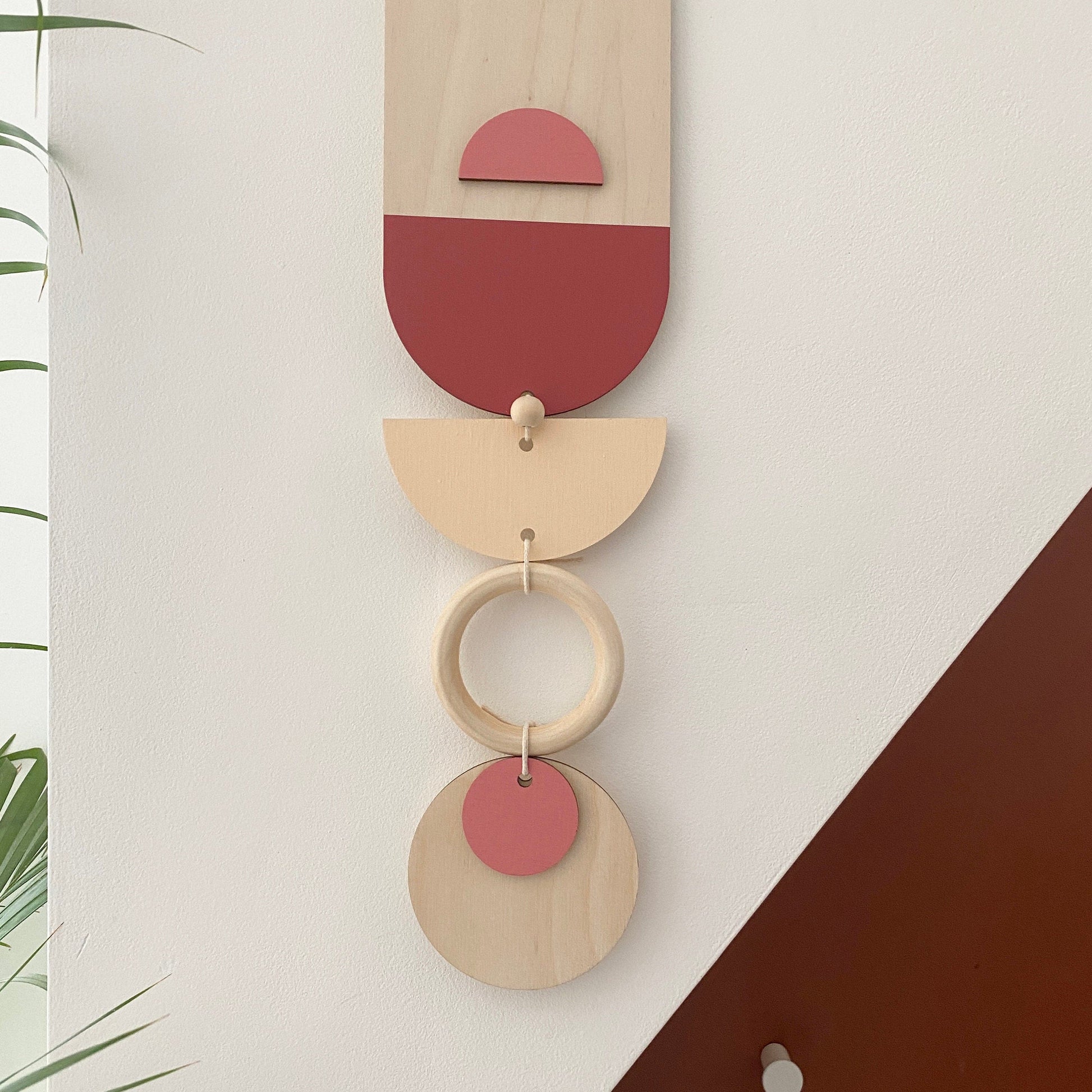 Pink and Gold Geometric Wall Art Handmade Modern Decor