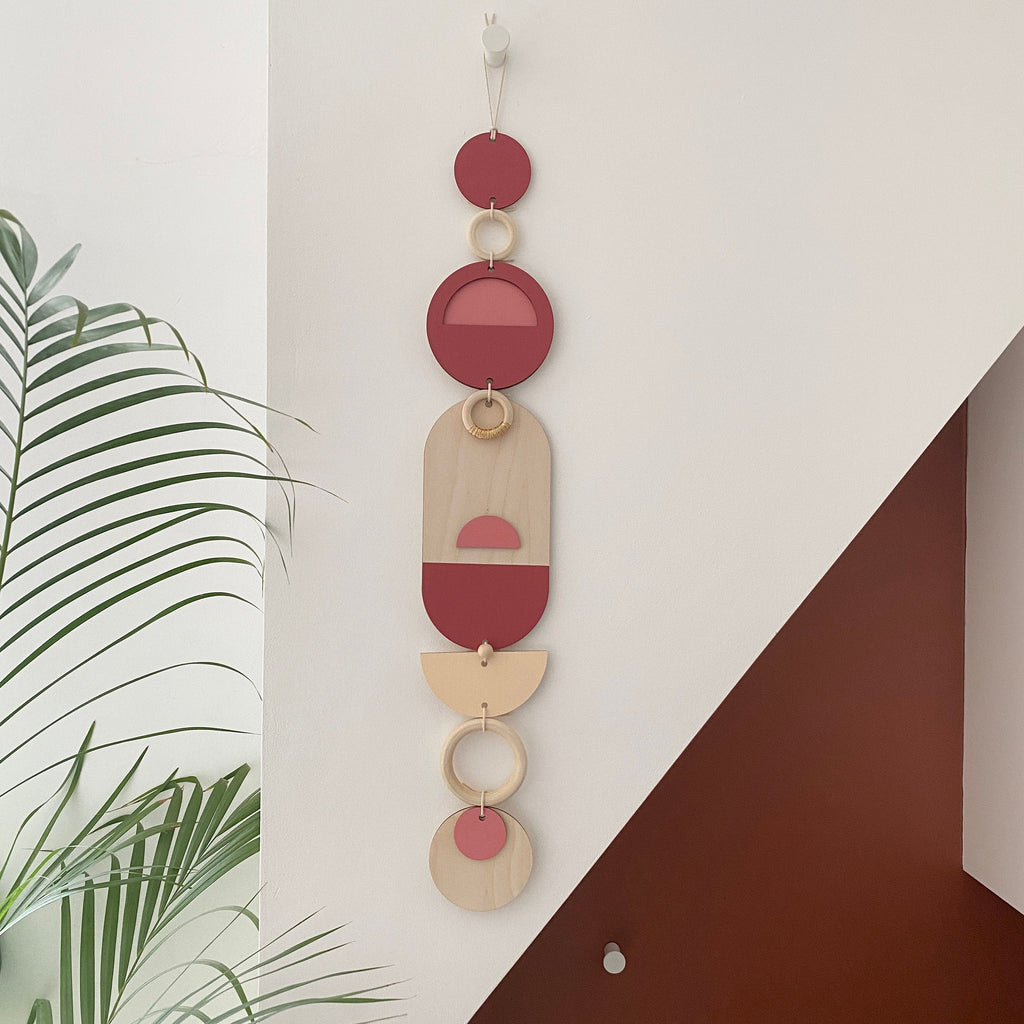 Pink and Gold Geometric Wall Art Handmade Modern Decor