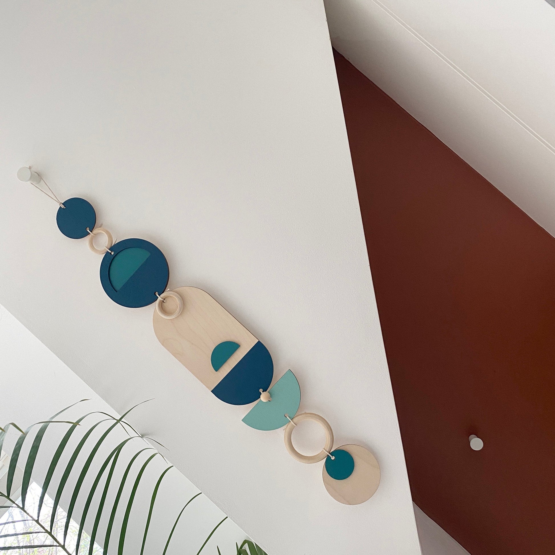 Blue Geometric Wall Art Modern Minimal Home Decor