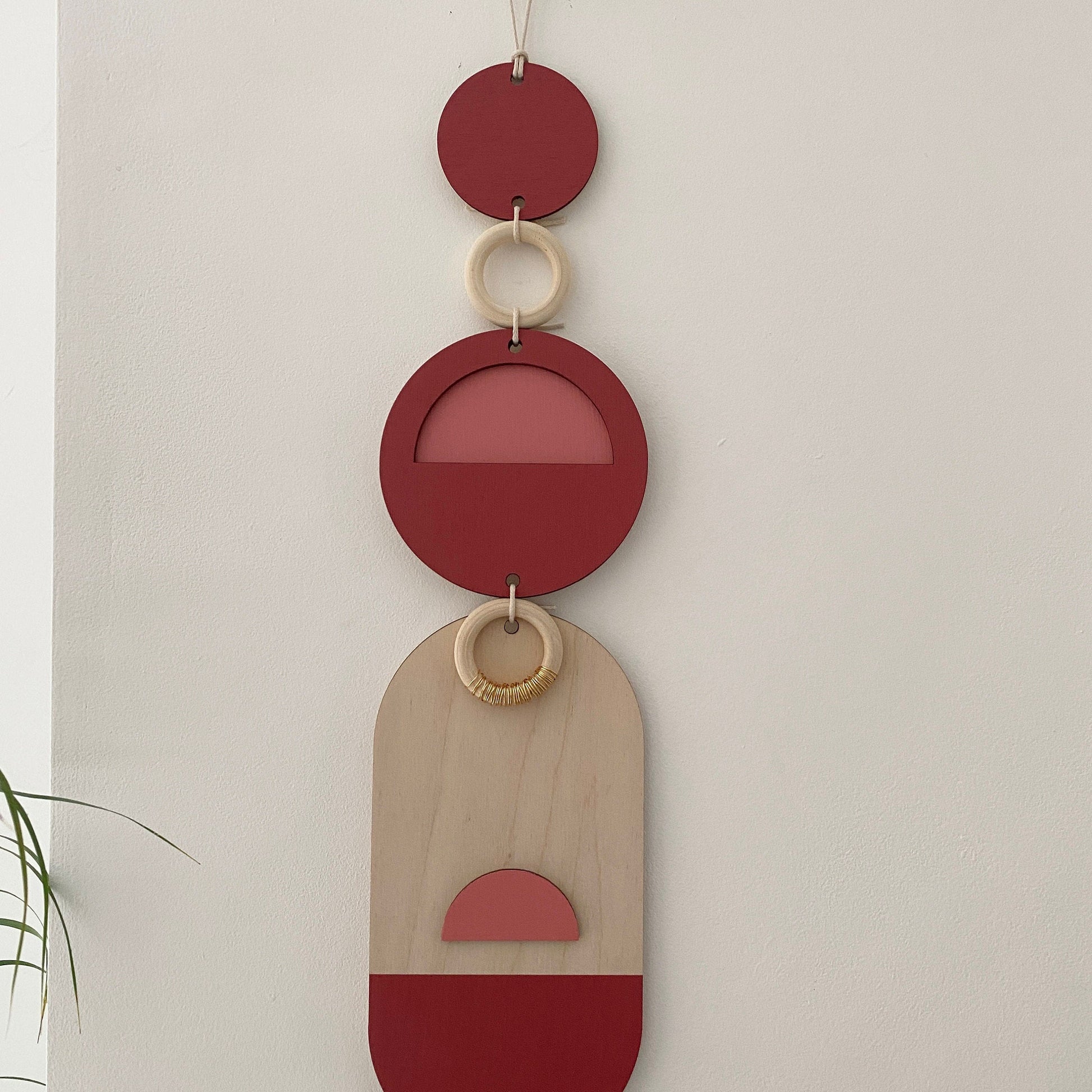 Pink and Gold Geometric Wall Art Handmade Modern Decor