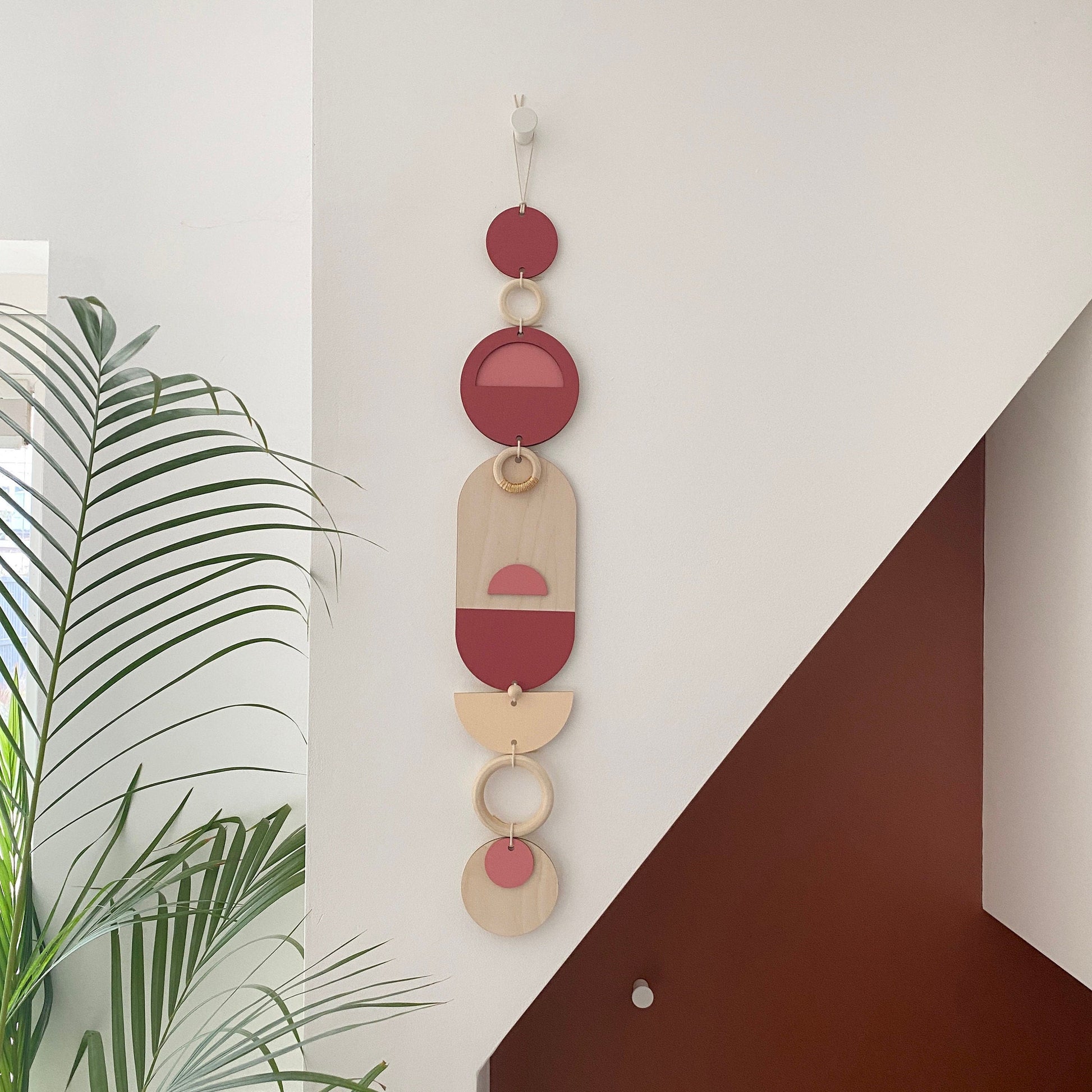 Pink and Gold Geometric Wall Art Handmade Modern Decor