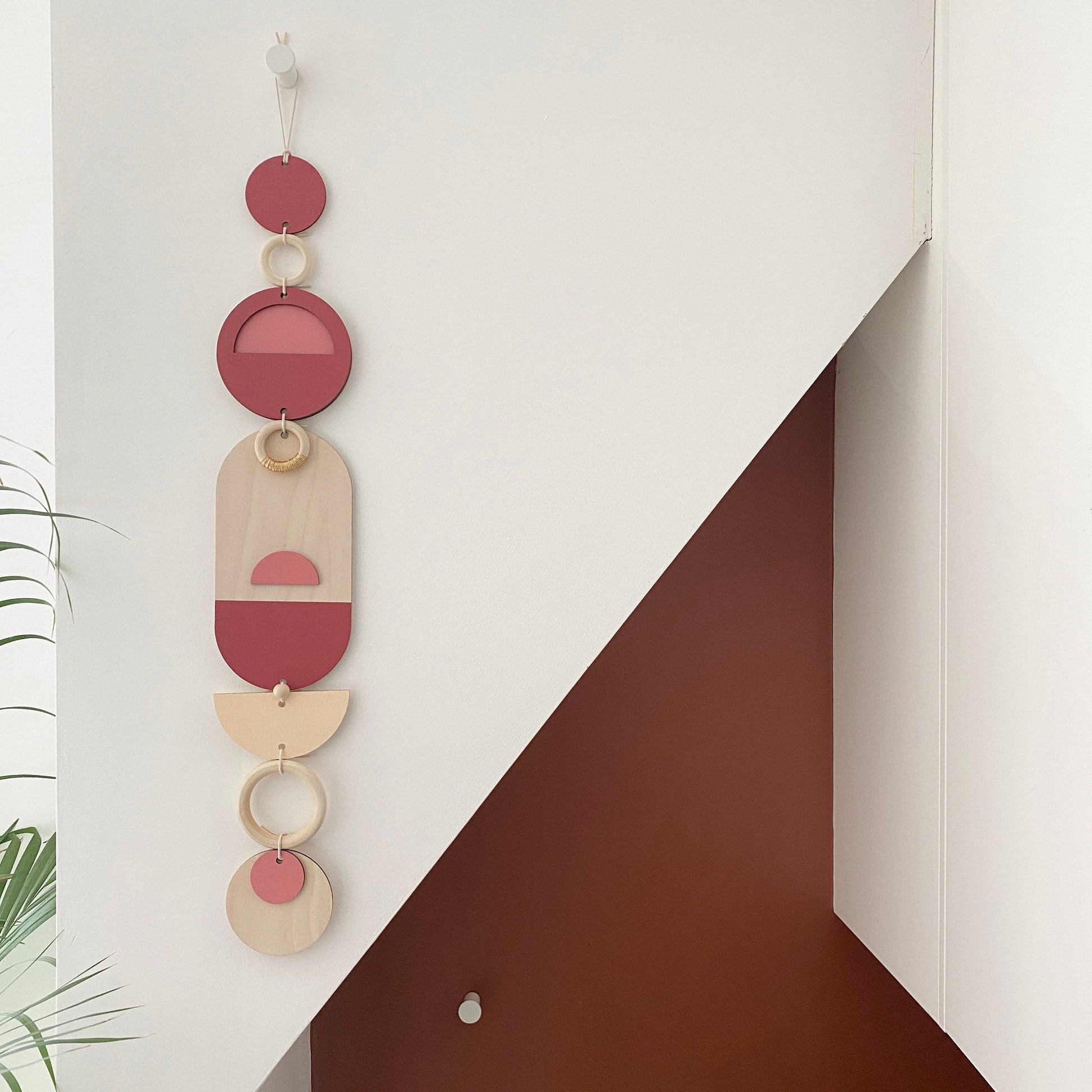 Pink and Gold Geometric Wall Art Handmade Modern Decor