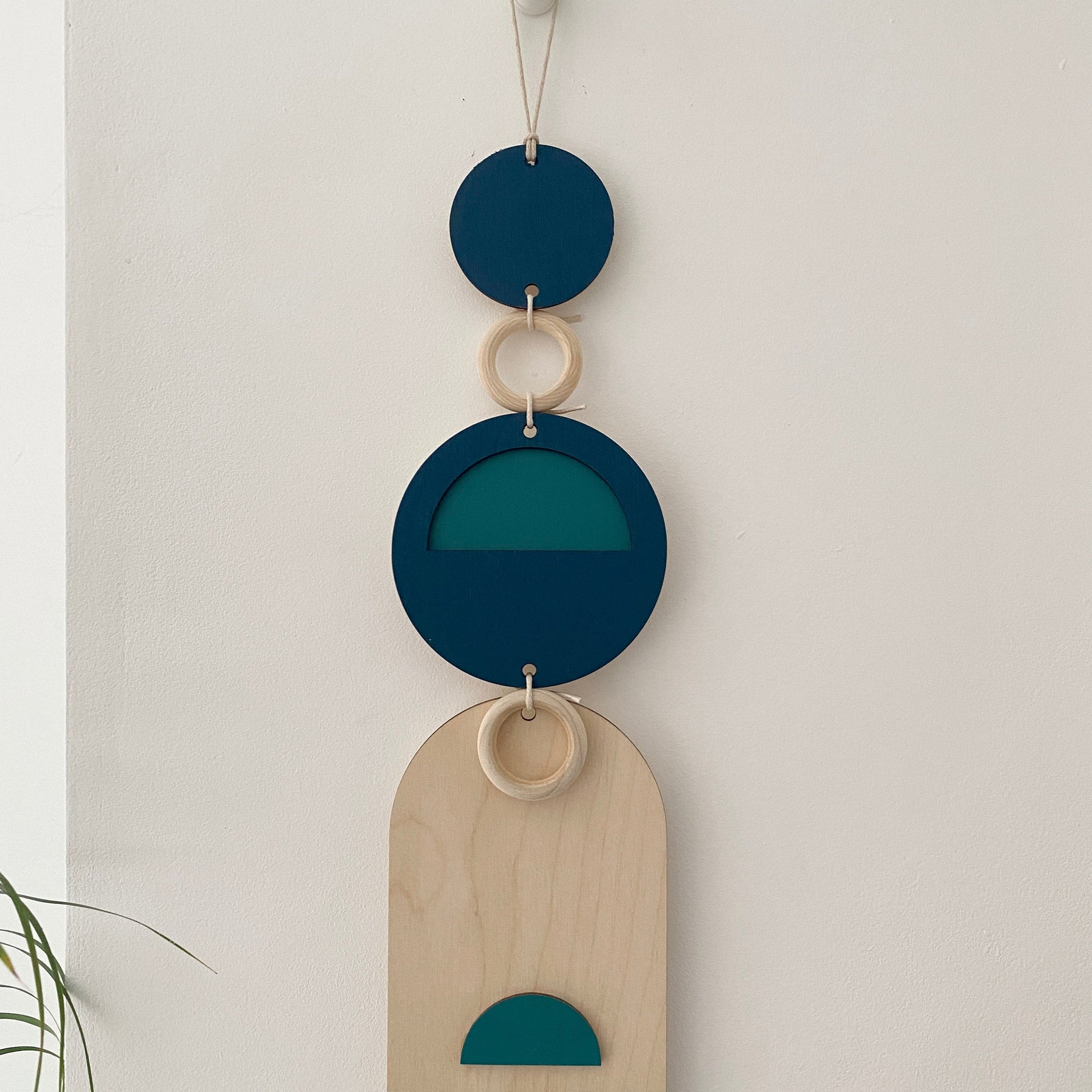 Blue Geometric Wall Art Modern Minimal Home Decor