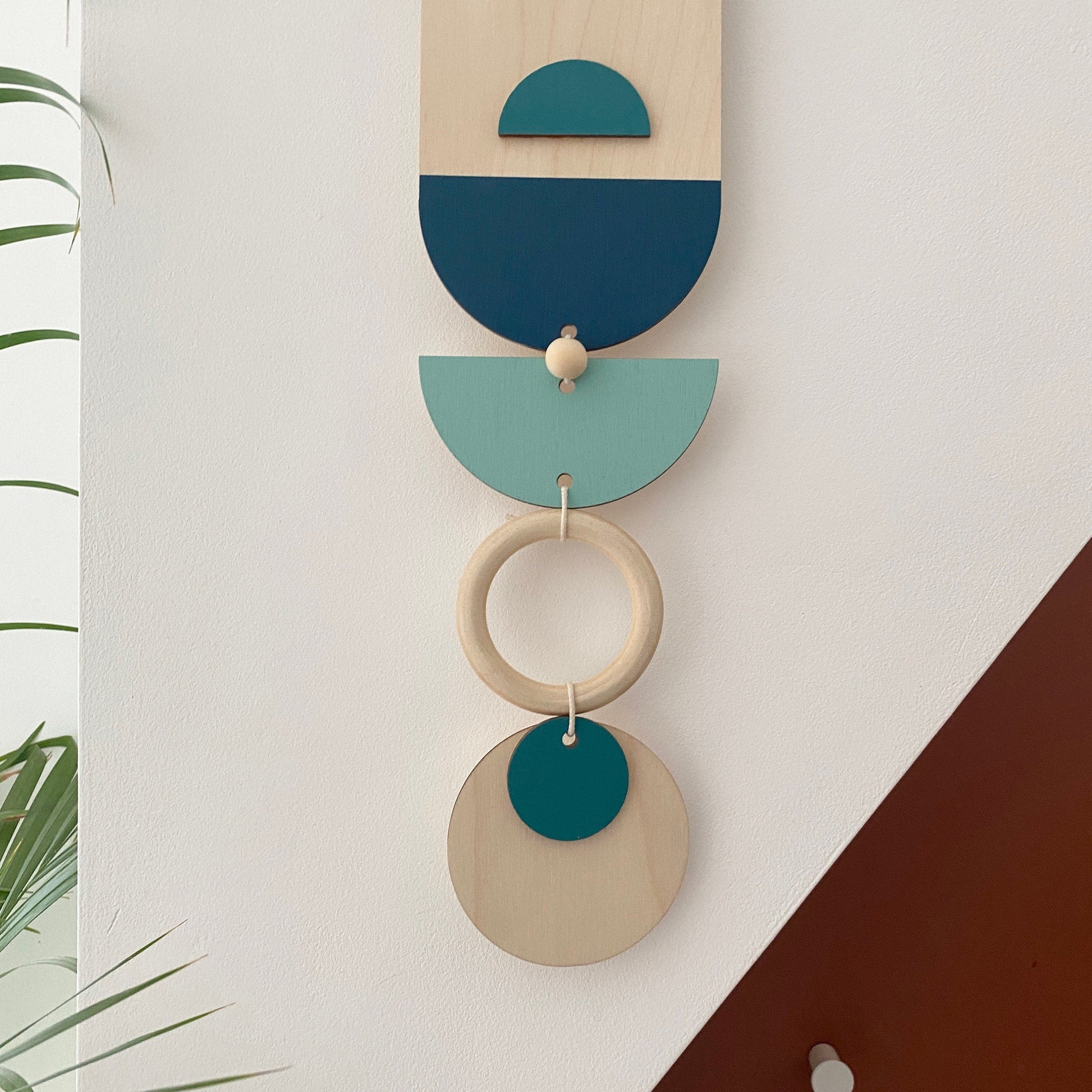 Blue Geometric Wall Art Modern Minimal Home Decor