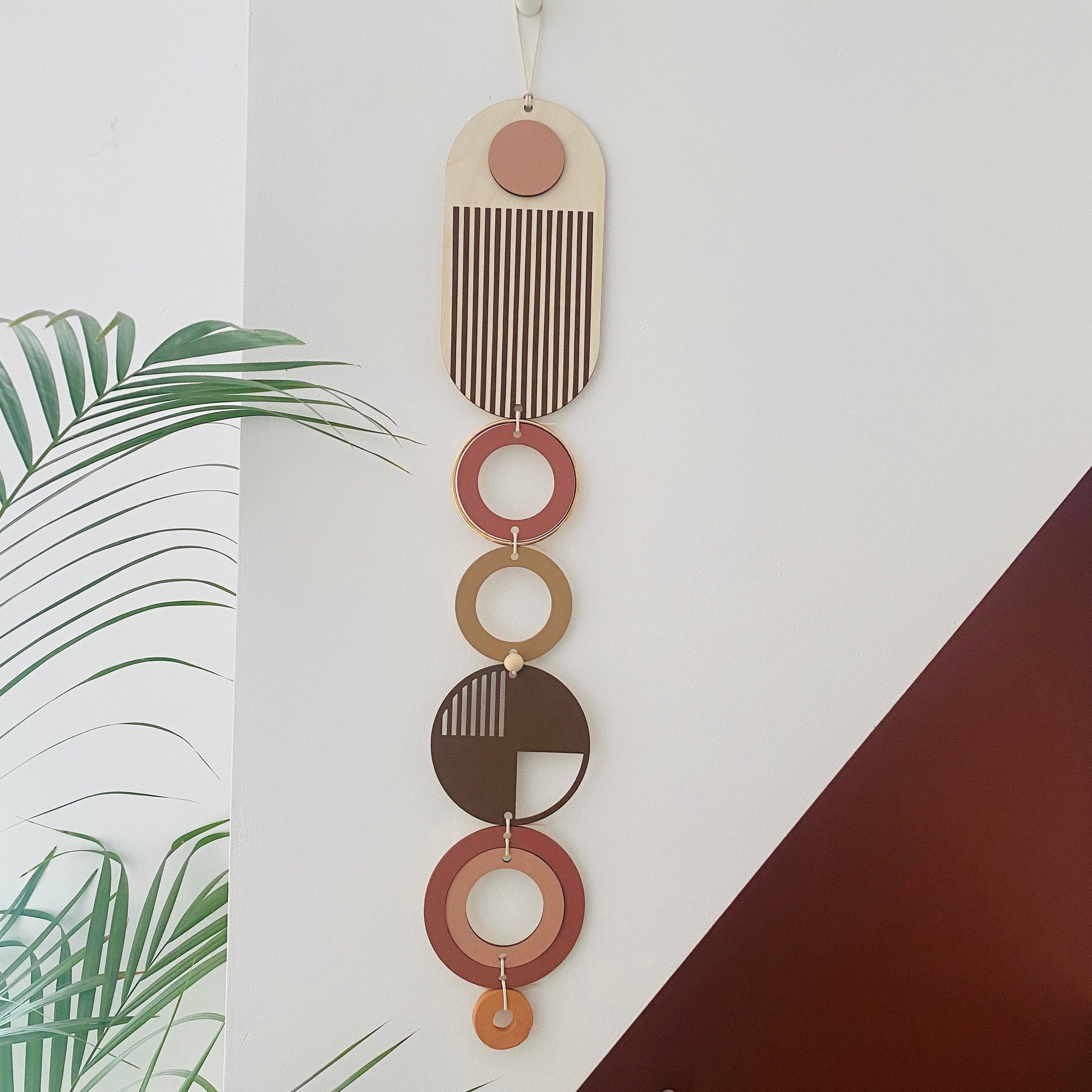 Medium Lines Modern Art Wood Wall Hanging in Nine Colours