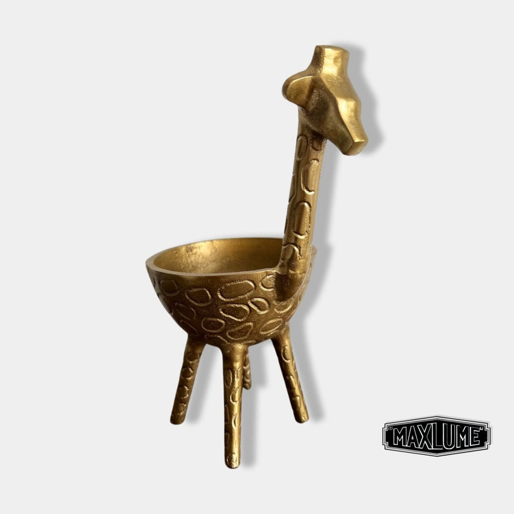 Brass Giraffe Planter Pot for Succulents and Indoor Plants