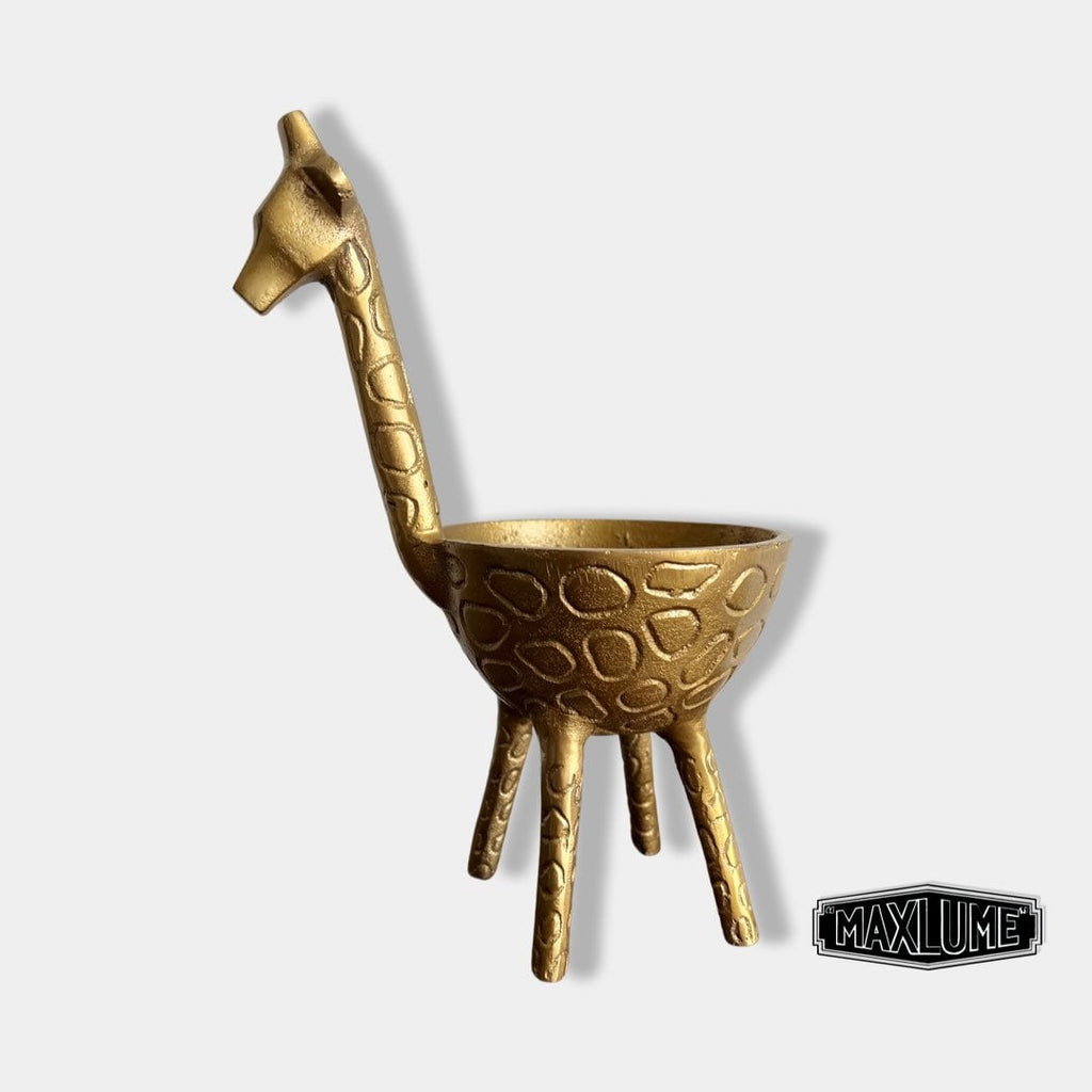 Brass Giraffe Planter Pot for Succulents and Indoor Plants
