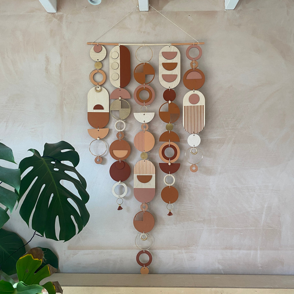 Large Modern Geometric Wall Art in Warm Tones