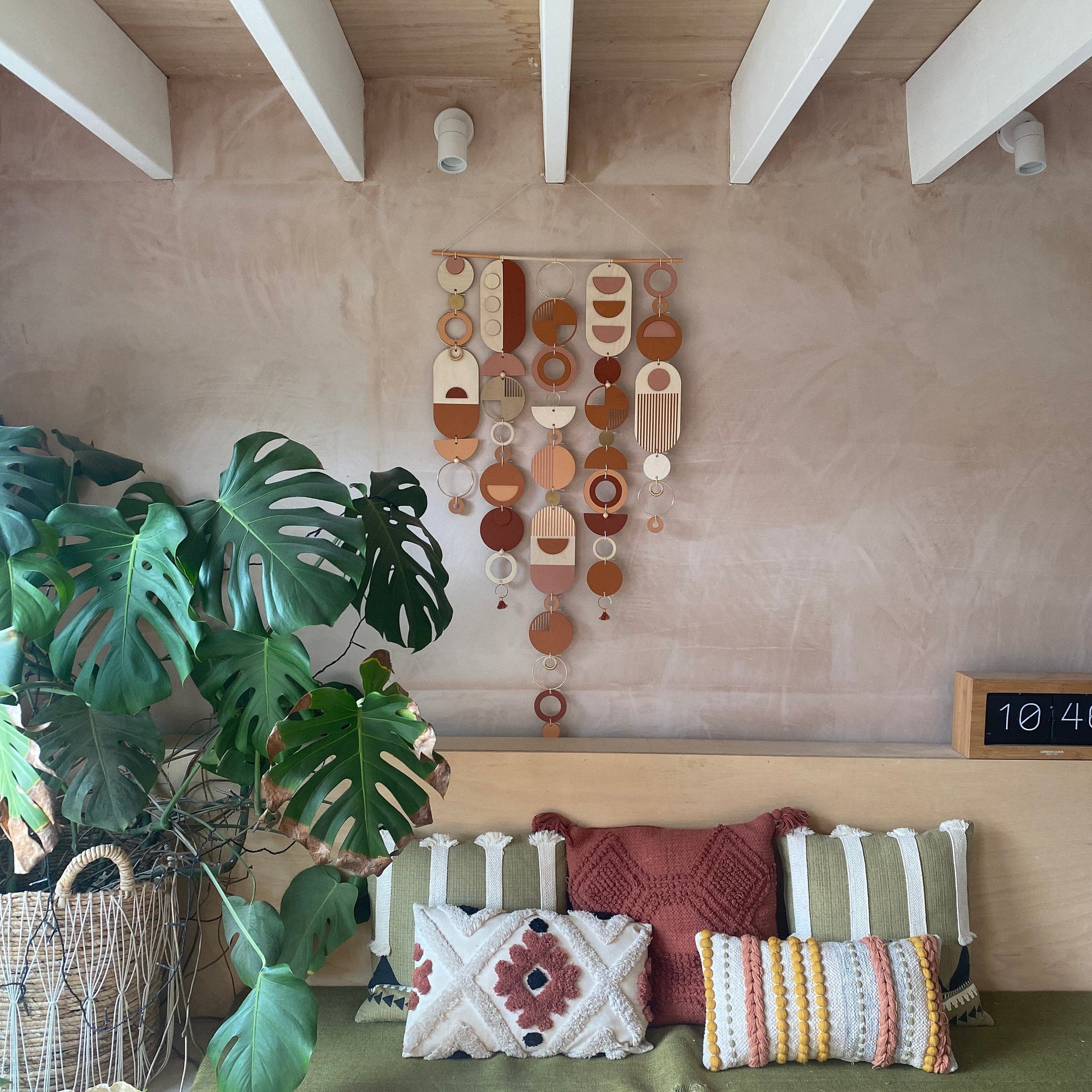 Large Modern Geometric Wall Art in Warm Tones