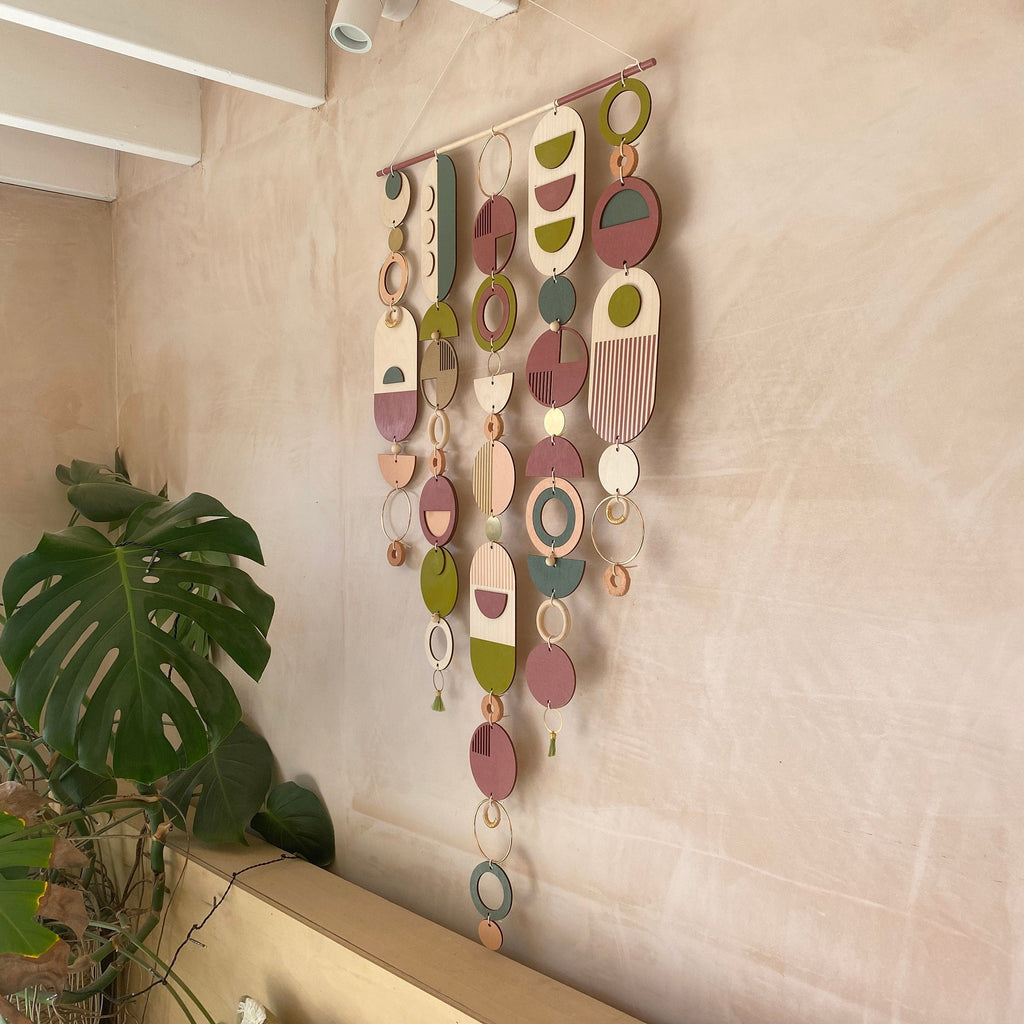 Geometric Wall Art Lime Green Large Bohemian Tapestry Mid Century Modern