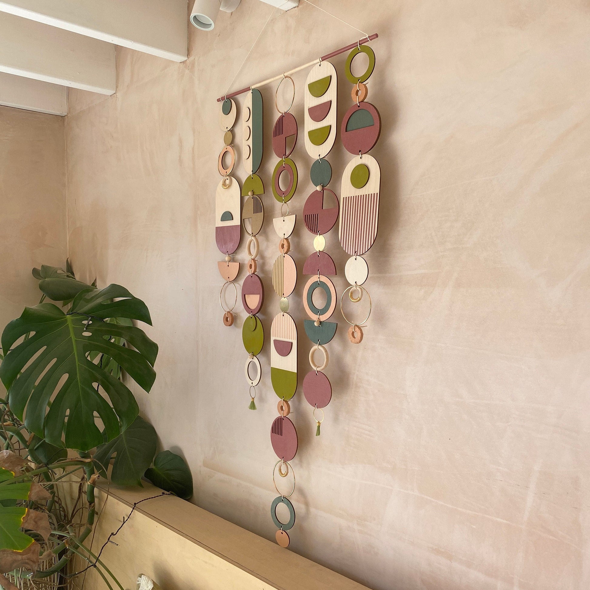 Geometric Wall Art Lime Green Large Bohemian Tapestry Mid Century Modern