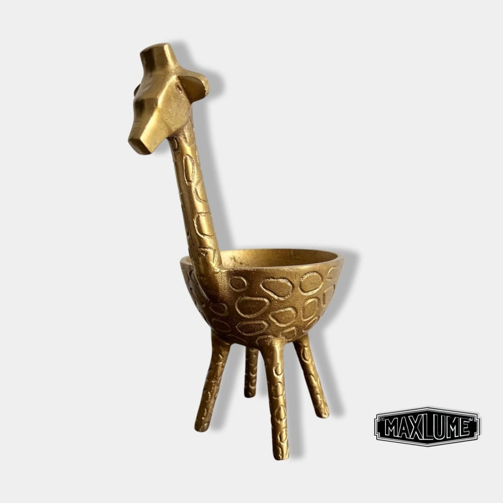 Brass Giraffe Planter Pot for Succulents and Indoor Plants